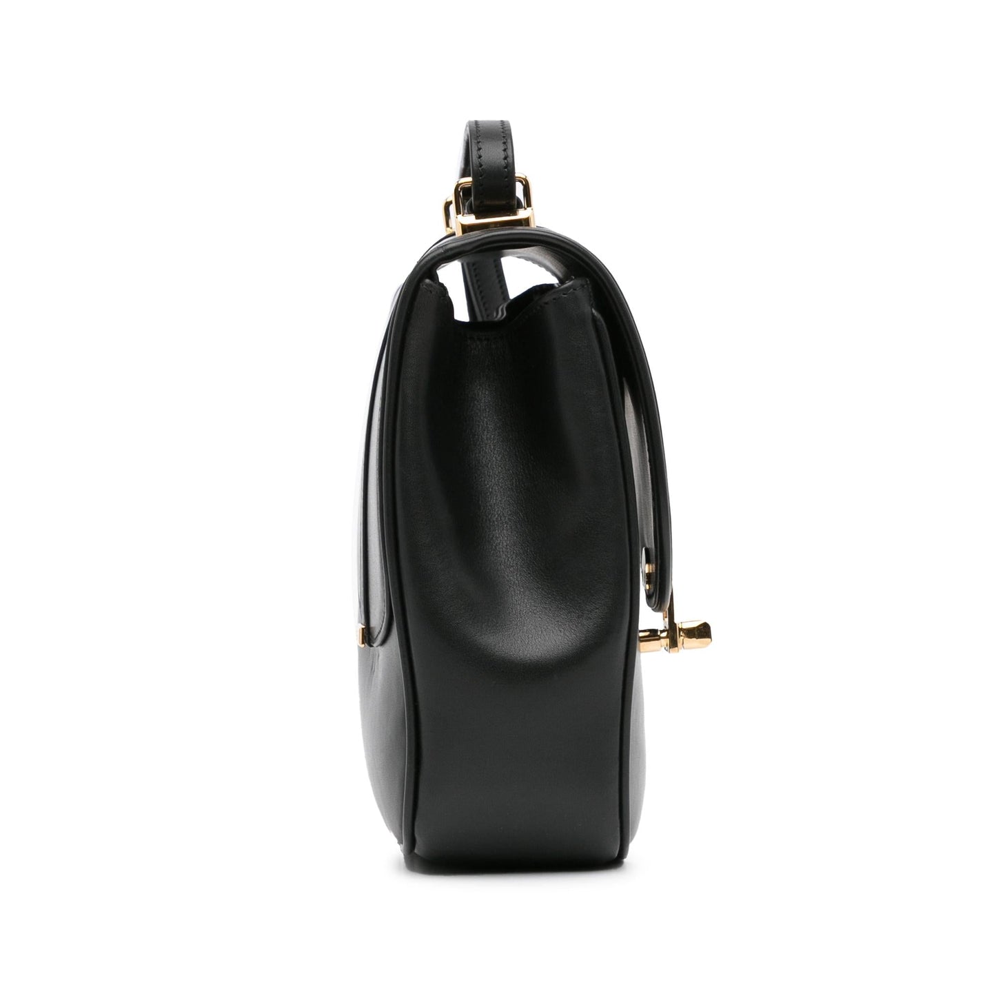 Gucci Equestrian SHG-XQWEN9 Leather Calf Black Crossbody Bag