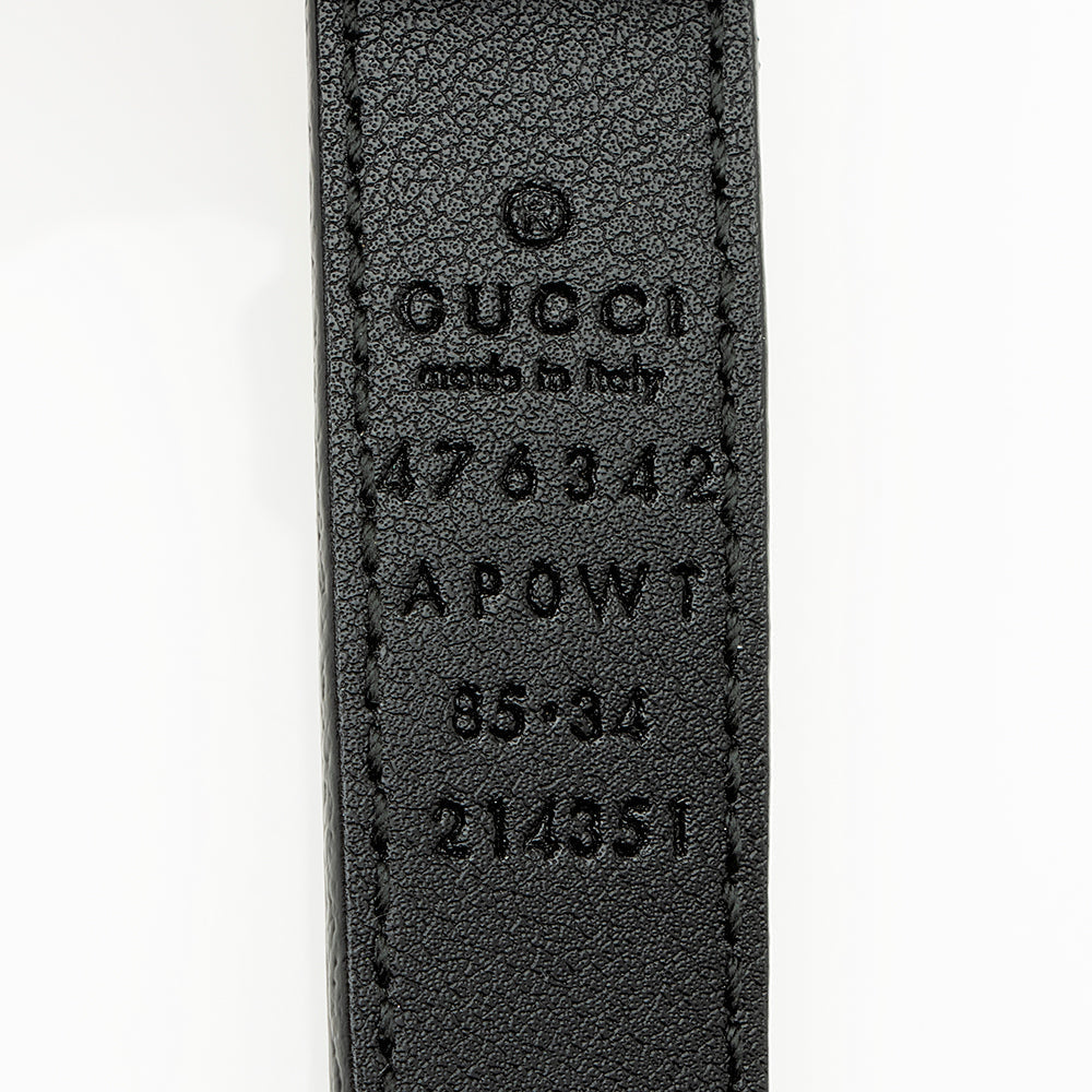 Gucci Faux Pearl GG Belt - Leather Black Accessory 85 Shf