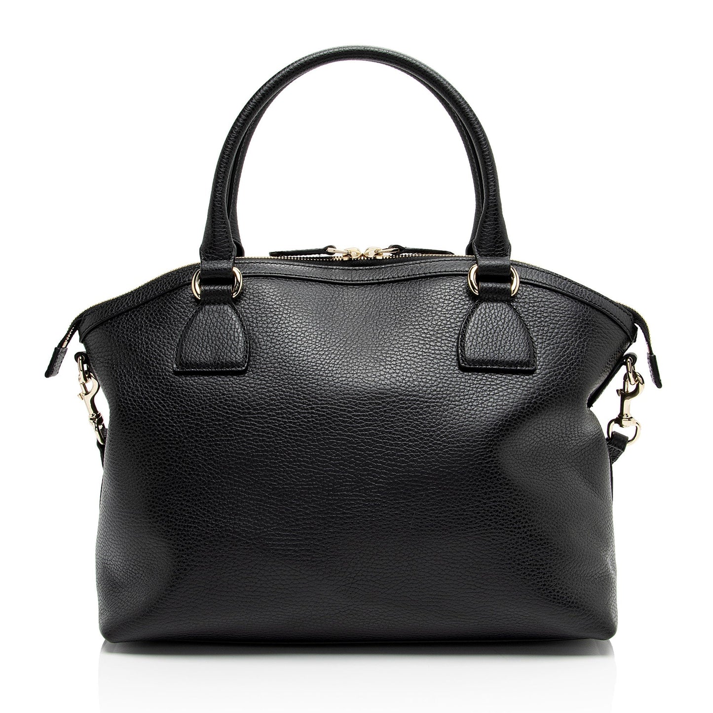 Gucci GG Charm Dome SHF-ijUjSb Leather Black Large Satchel Bag