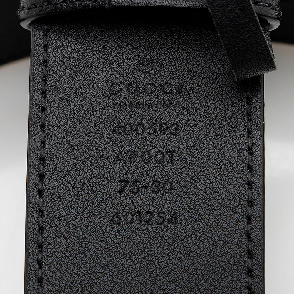 Gucci GG Marmont Belt - Size Leather Black Gold Accessory 75 Shf