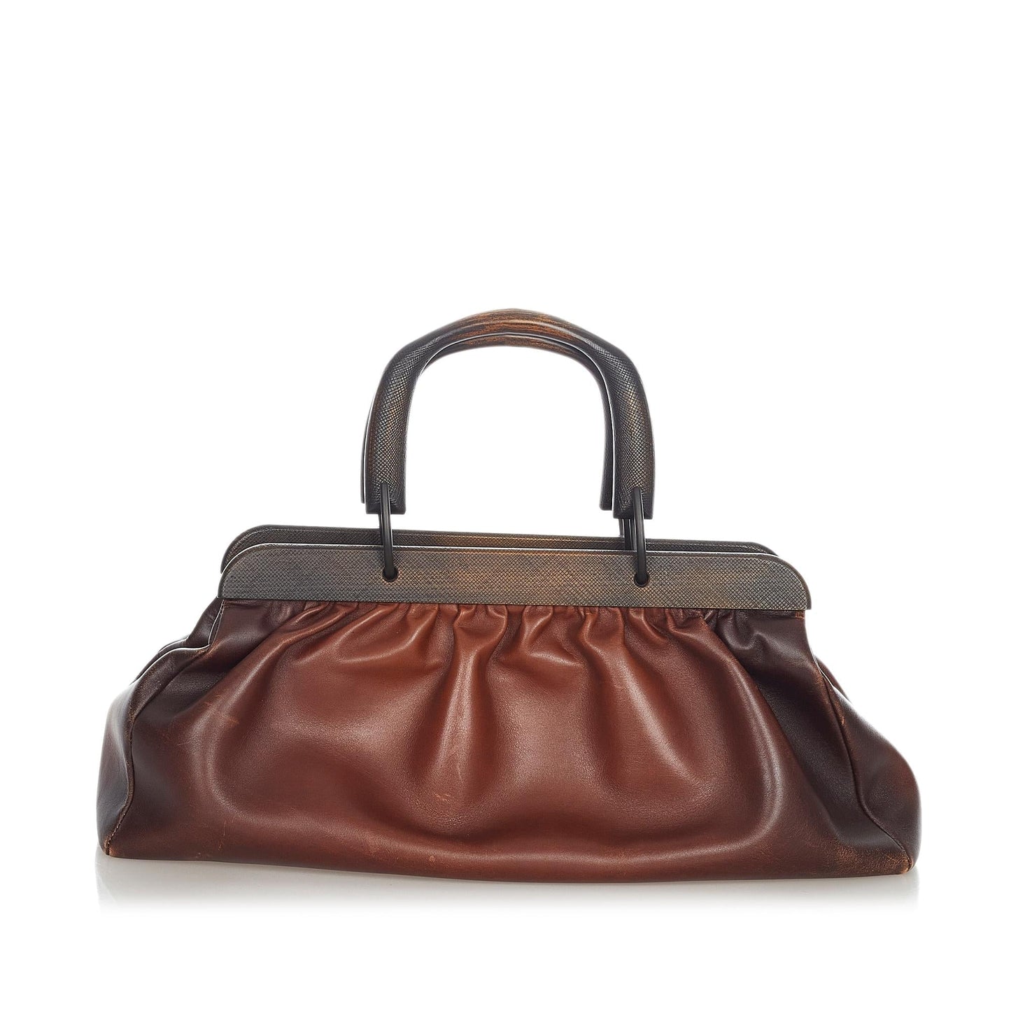 Gucci SHG Leather Calf Brown Satchel Bag 4