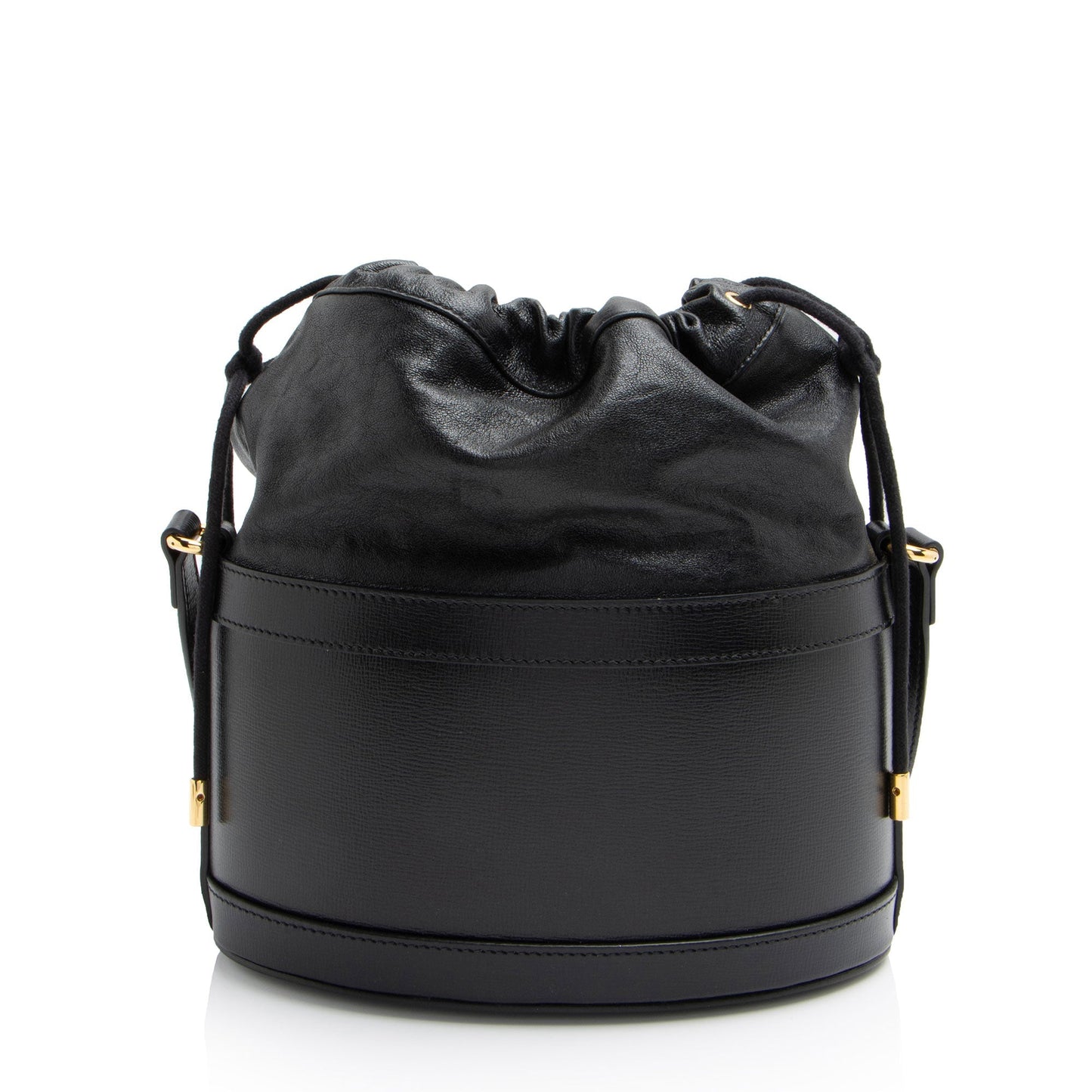 Gucci Horsebit Drawstring SHF-LUUWQJ Leather Nylon Black Bucket Jewelry