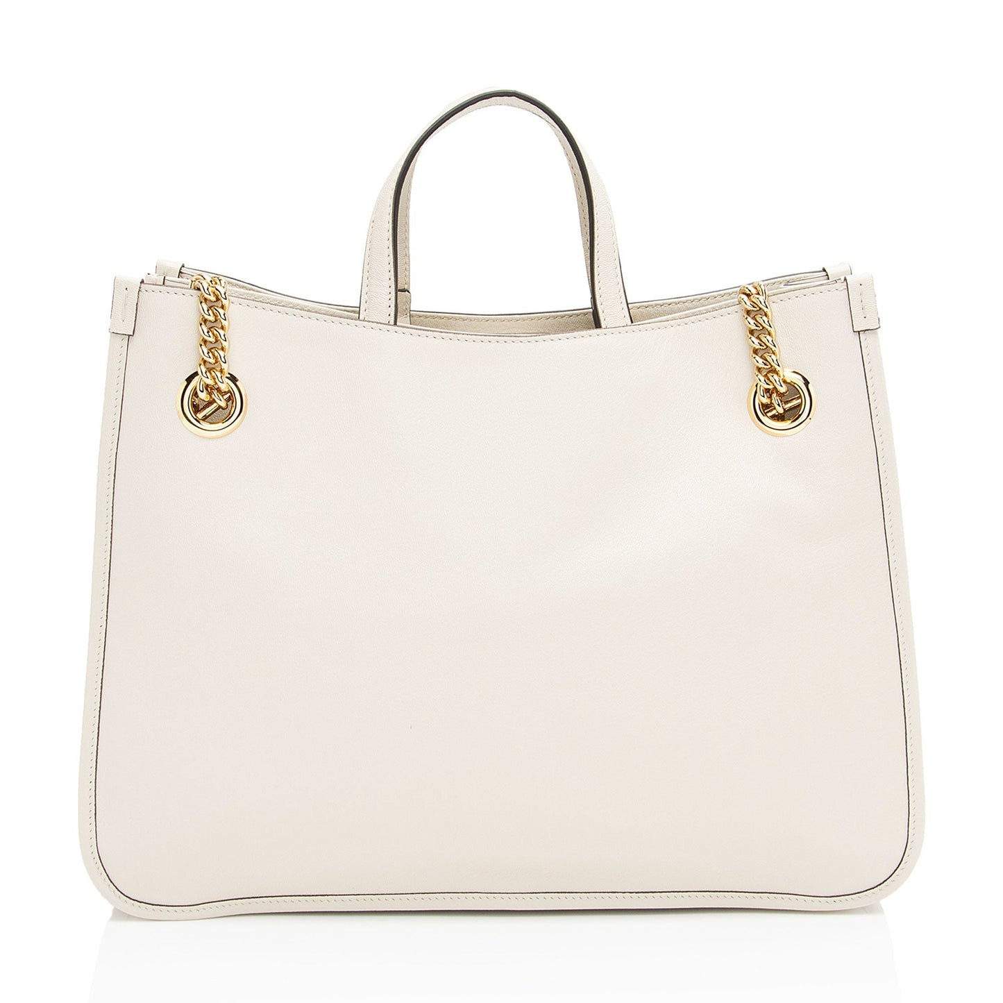 Gucci Horsebit SHF-BigRbj Leather White Medium Tote Bag