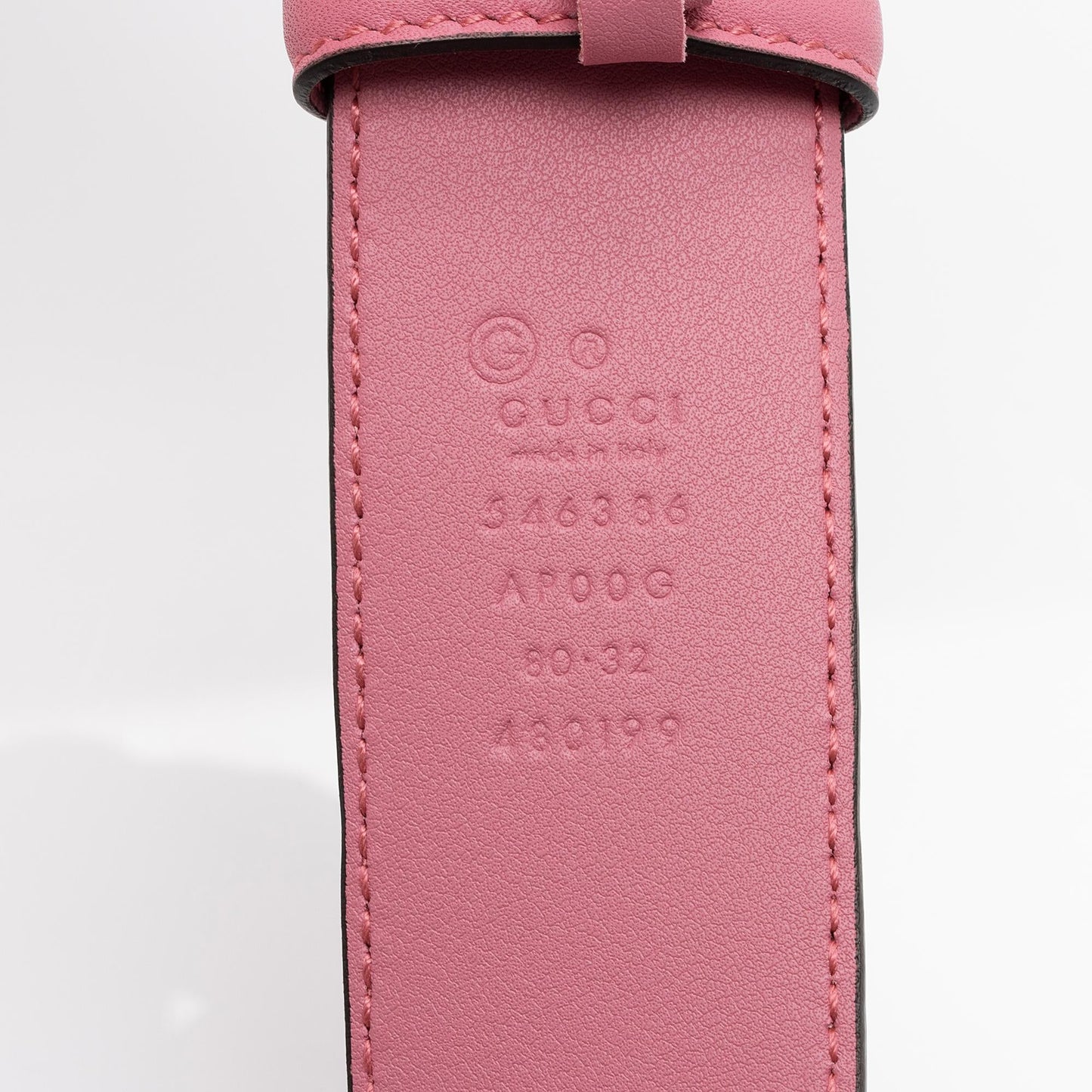 Gucci Interlocking G Belt - Size Leather Pink Accessory Shf Pyhr7L