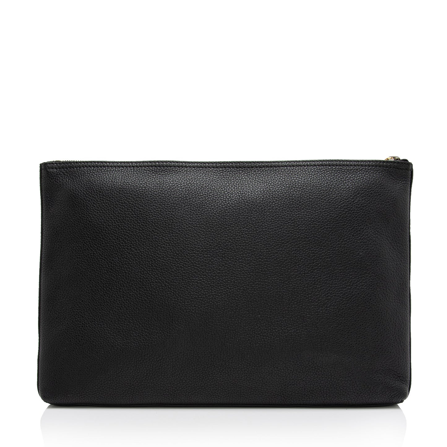 Gucci Zip Pouch SHF-YffhN8 Leather Black Large Logo Clutch Bag