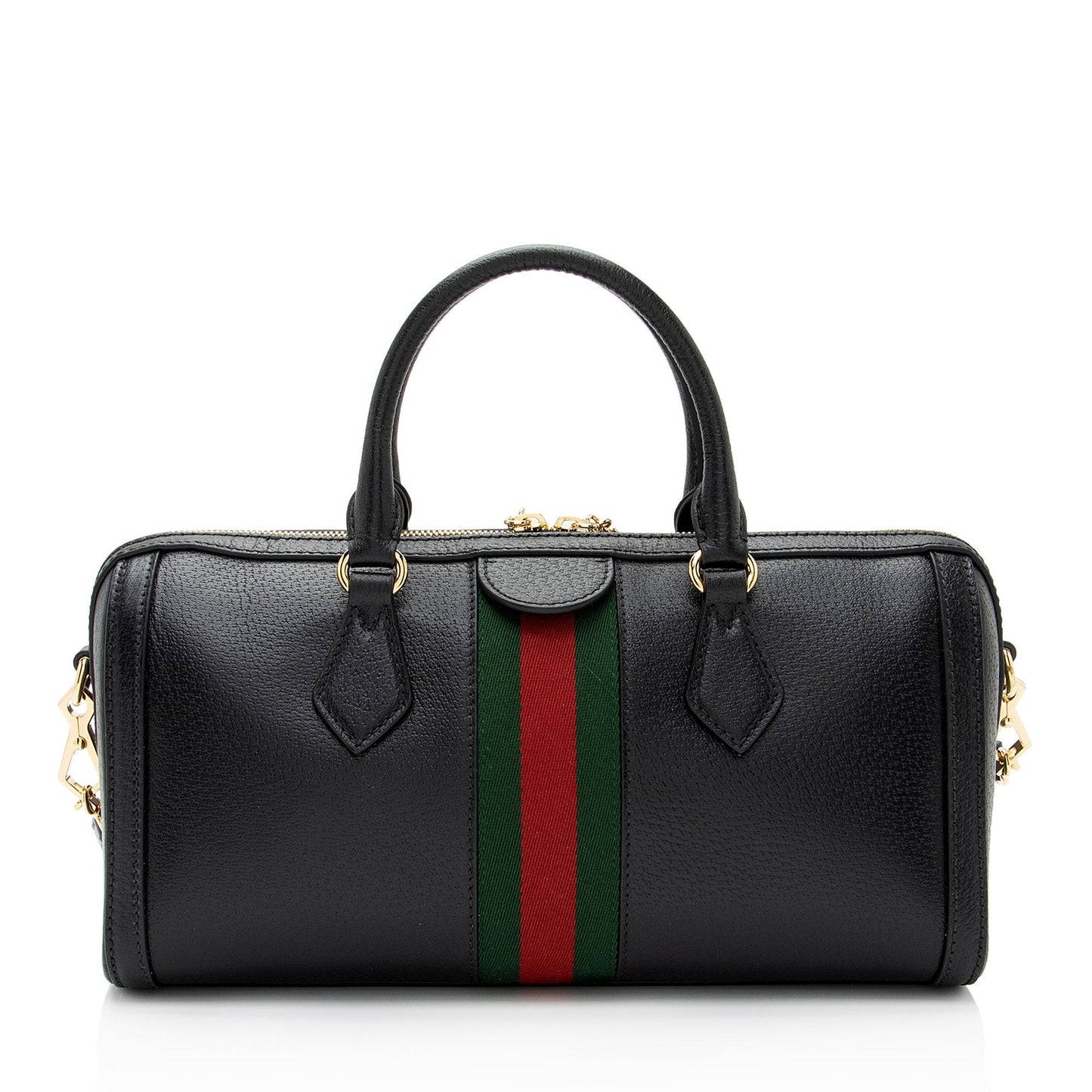 Gucci Ophidia Boston SHF-Cqcjoo Leather Nylon Black Medium Satchel Bag