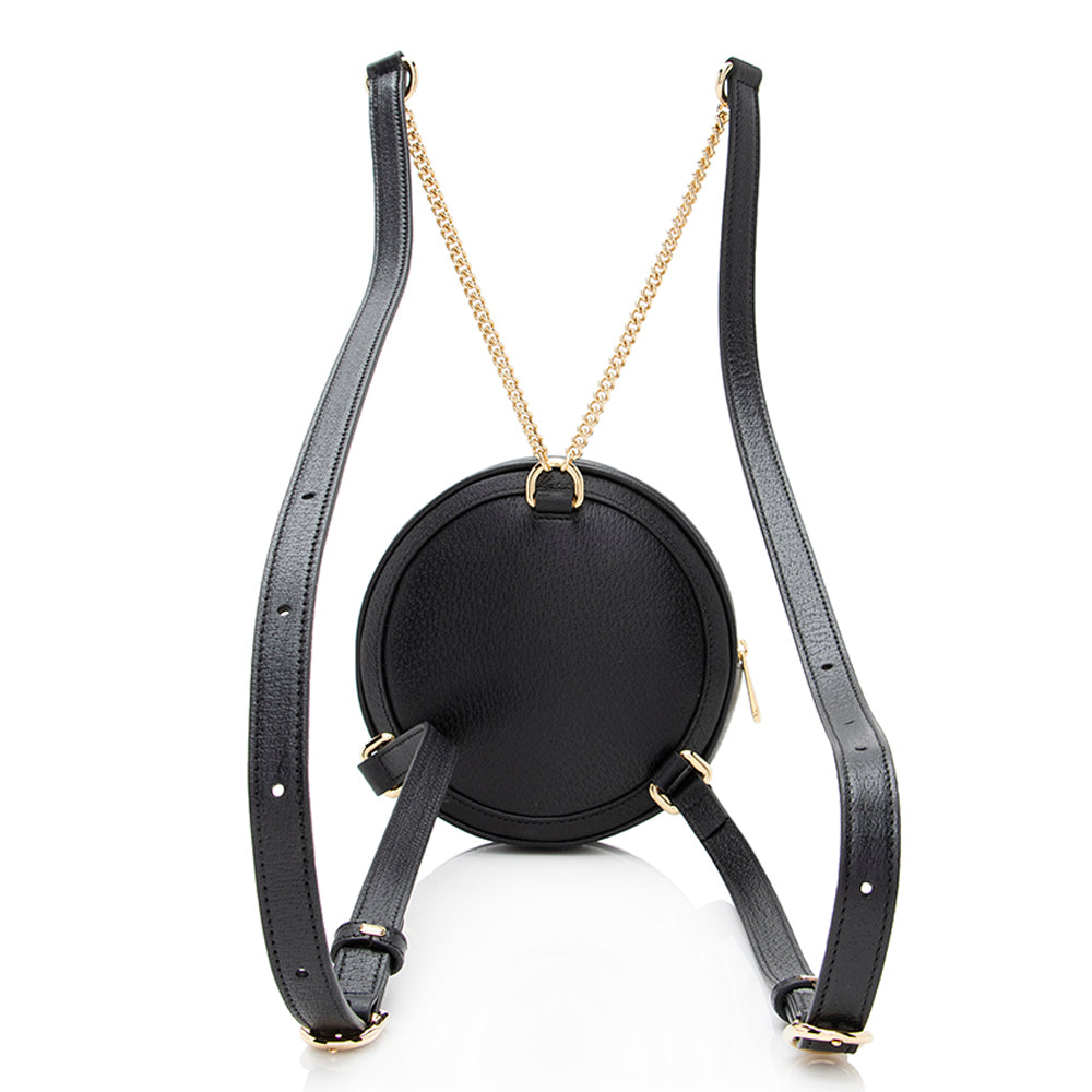 Gucci Ophidia Round Backpack SHF Leather Nylon Black Mini Shoulder Bag