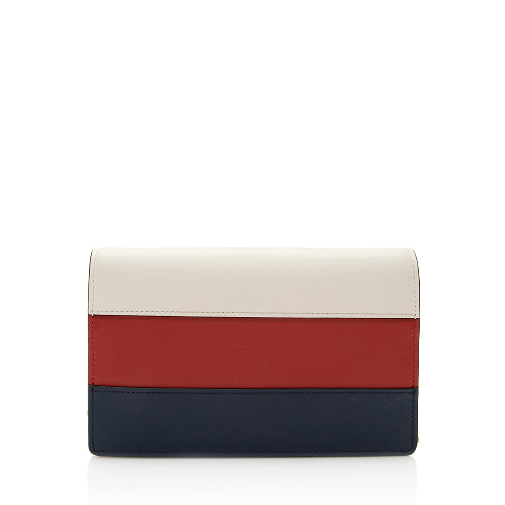 Gucci Queen Margaret Wallet on Chain Leather White Blue Red Crossbody Bag