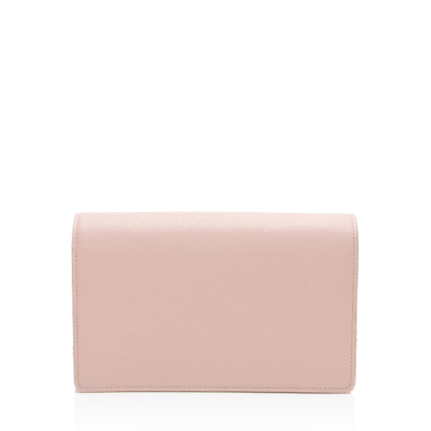 Gucci Script Wallet on Leather Pink Chain Crossbody Bag