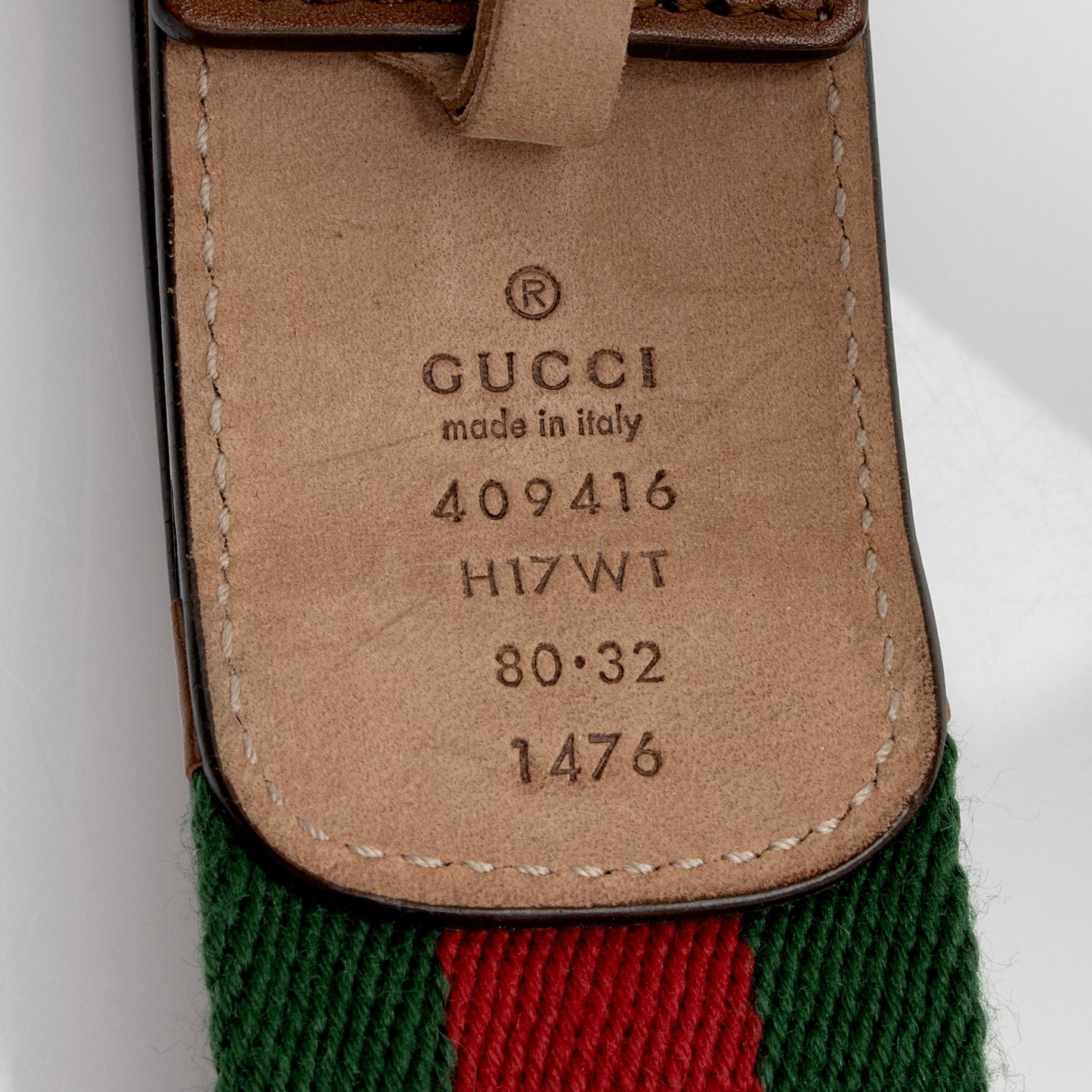 Gucci Web GG Marmont Belt - Leather Nylon Brown Red Accessory