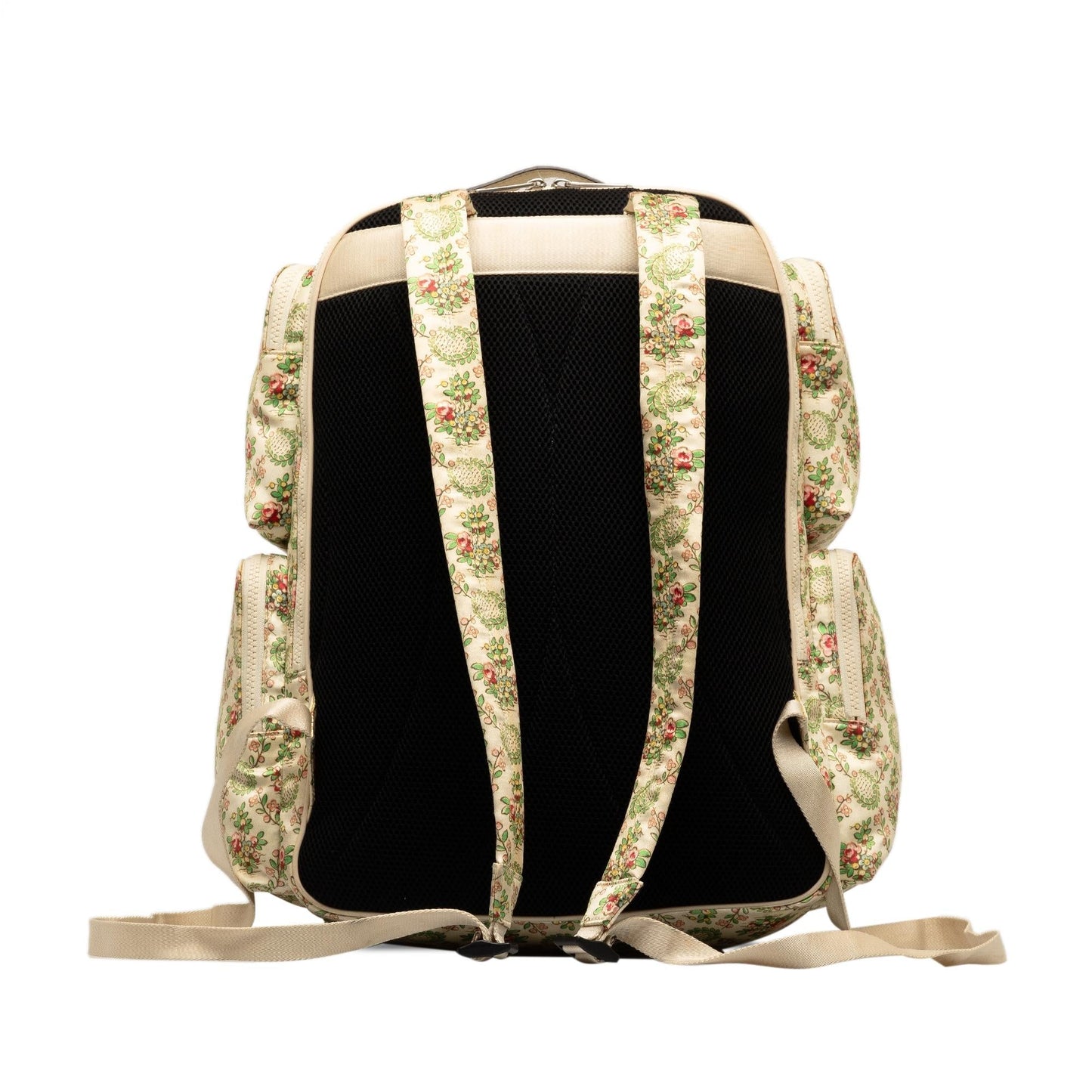 Gucci MLB Floral NY Yankees Patch Satin Brown Backpack