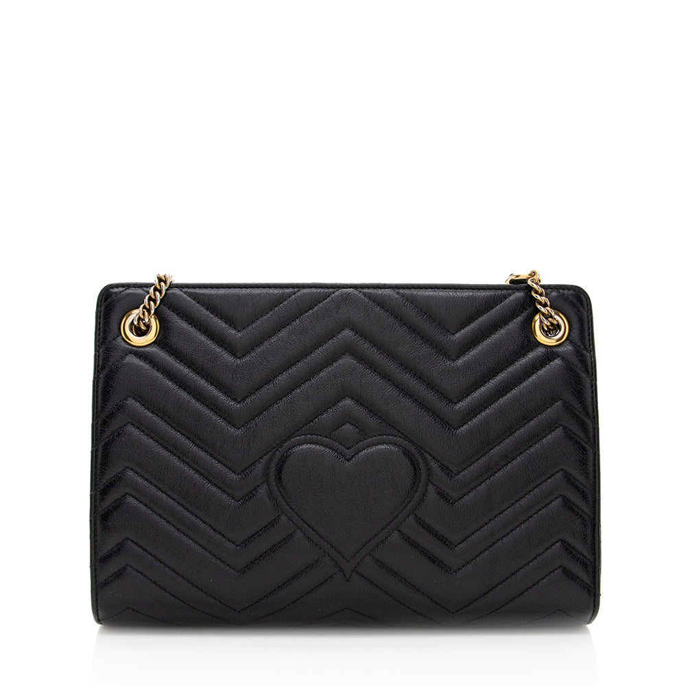 Gucci GG Marmont SHF Matelasse Leather Black Small Tote Bag