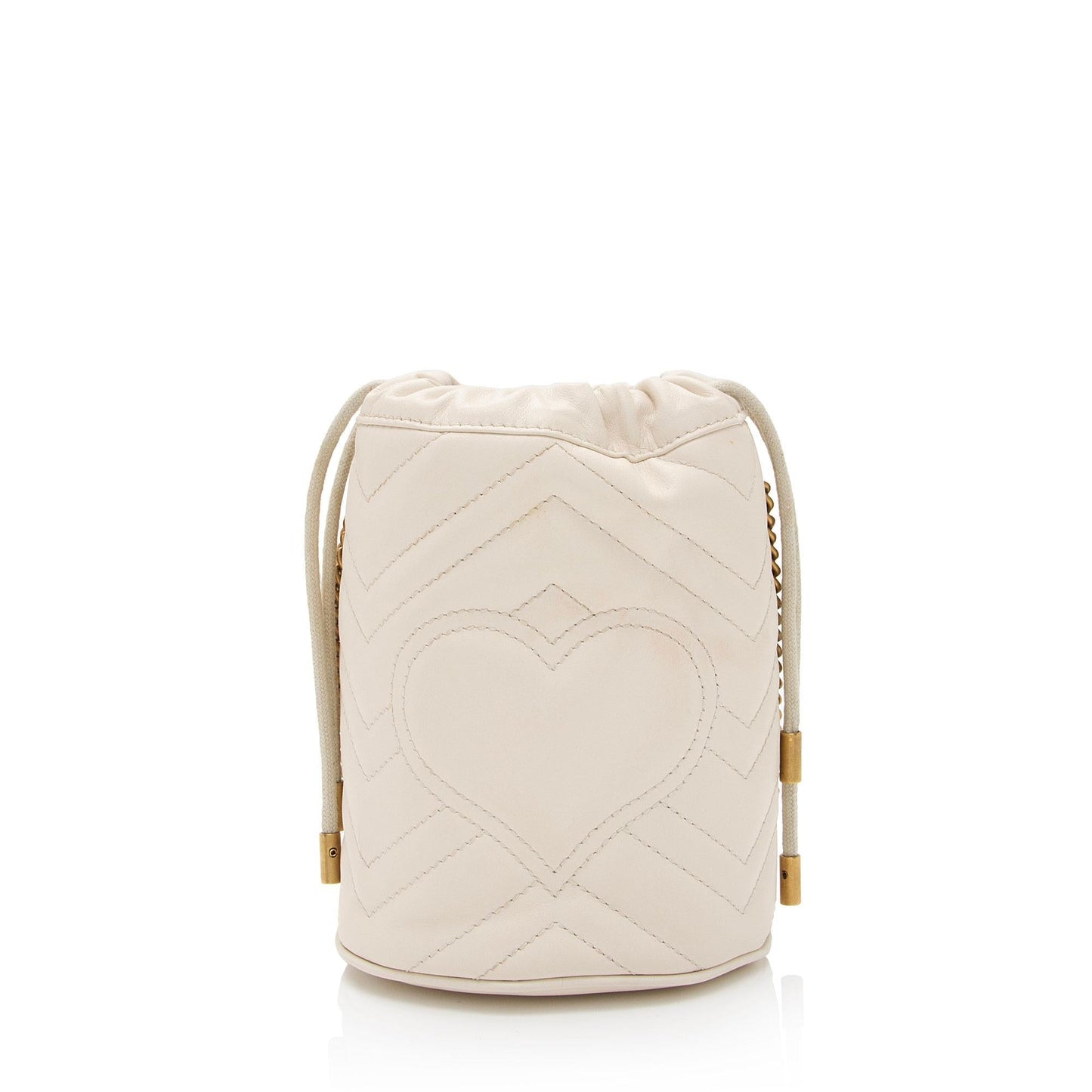 Gucci GG Marmont Bucket SHF-OKI41N Matelasse Leather White Mini Crossbody Bag