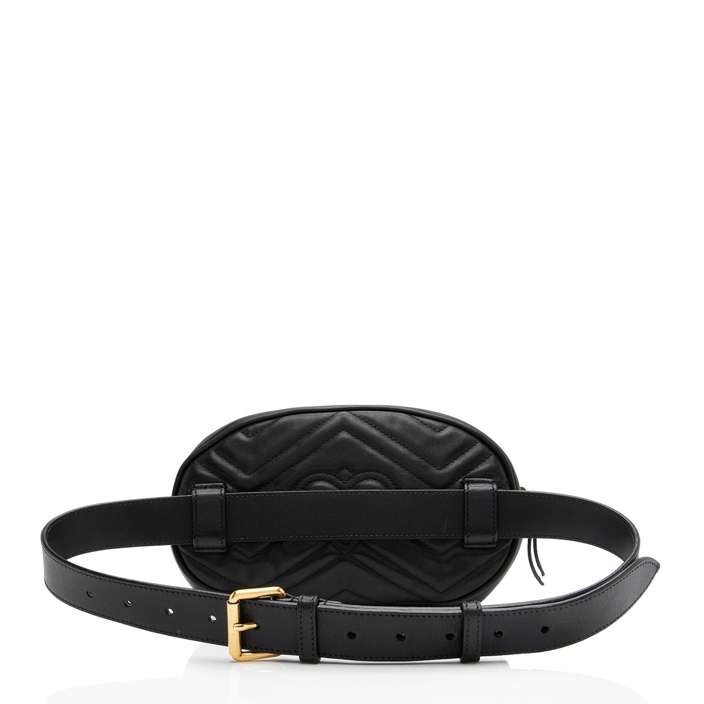 Gucci GG Marmont Belt - Size Matelasse Leather Black Accessory Shf Sypfnp