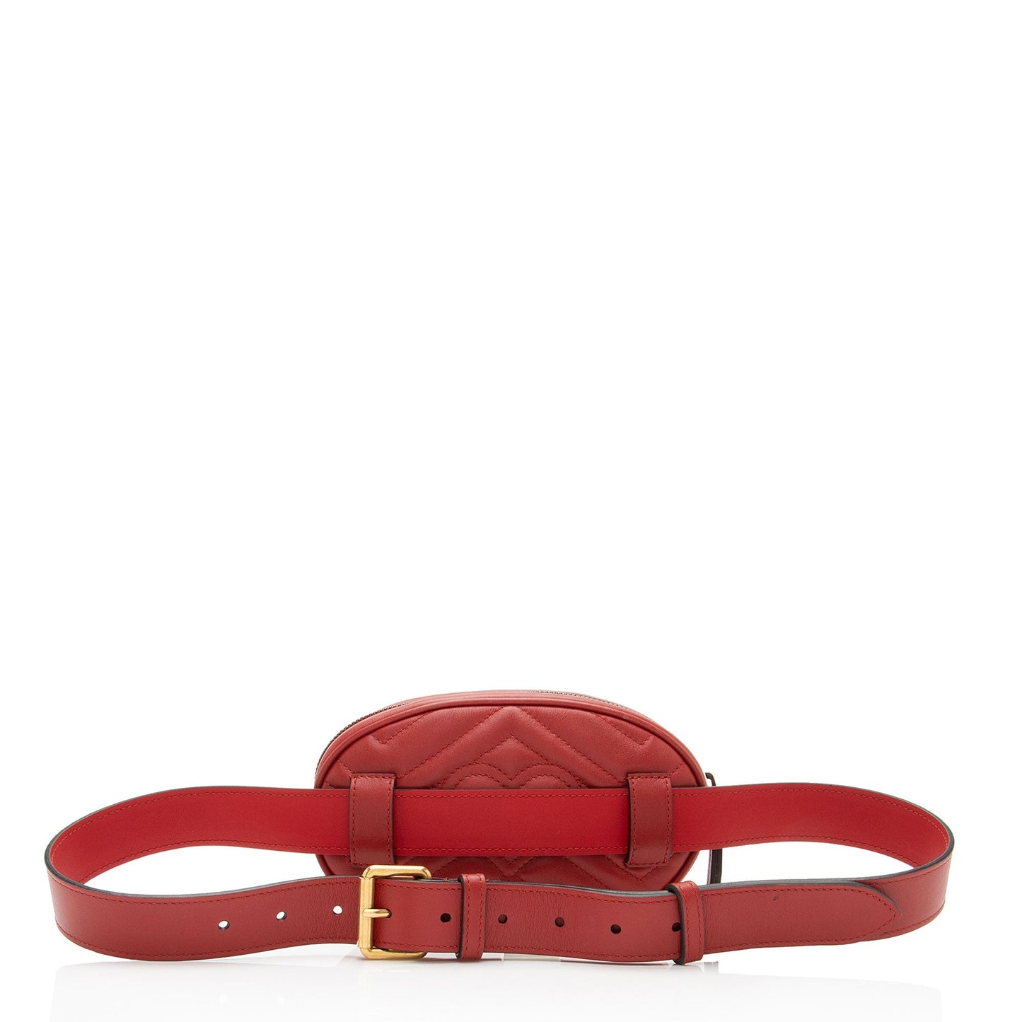 Gucci GG Marmont Belt - Size Matelasse Leather Red Accessory Shf V0S2Ar
