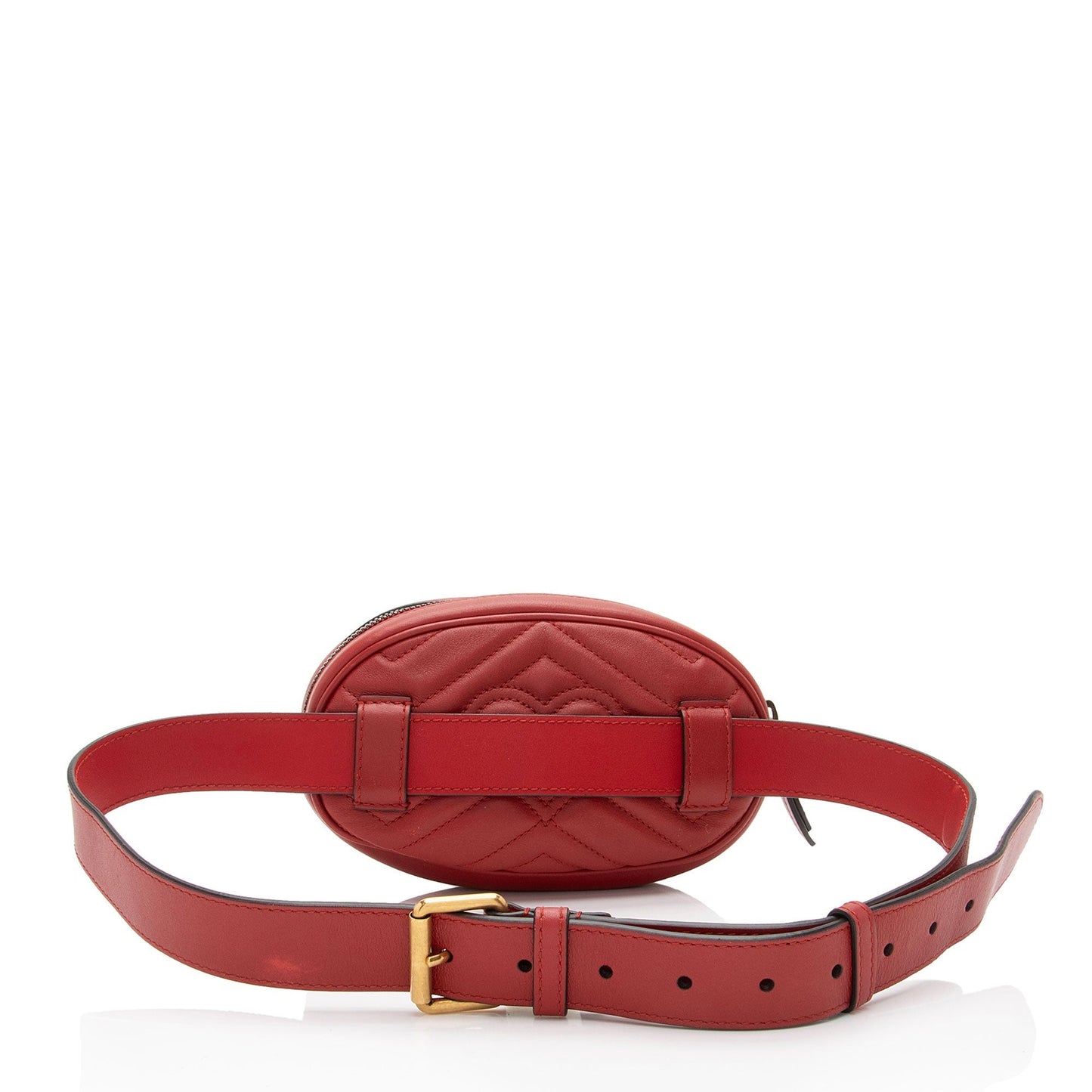 Gucci GG Marmont Belt - Size Matelasse Leather Red Accessory
