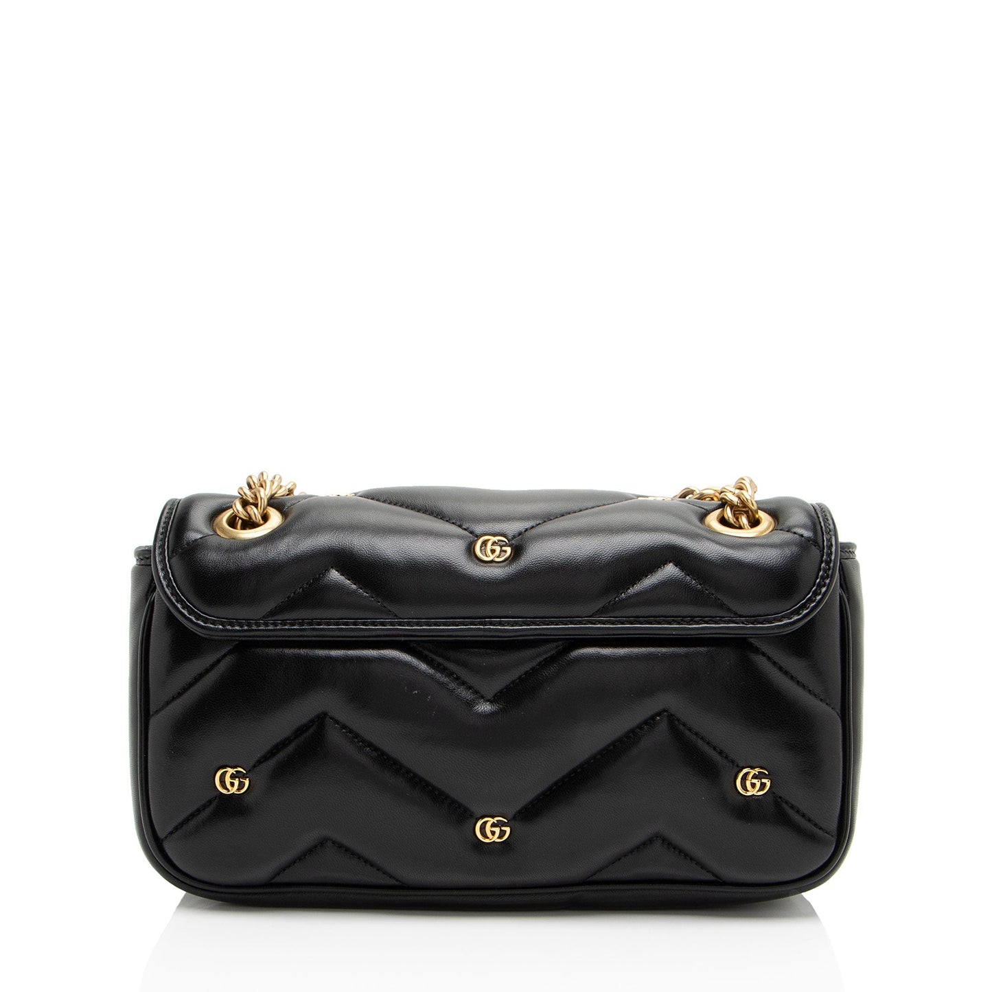 Gucci GG Marmont GG Studded Matelasse Leather Small Flap Crossbody Bag