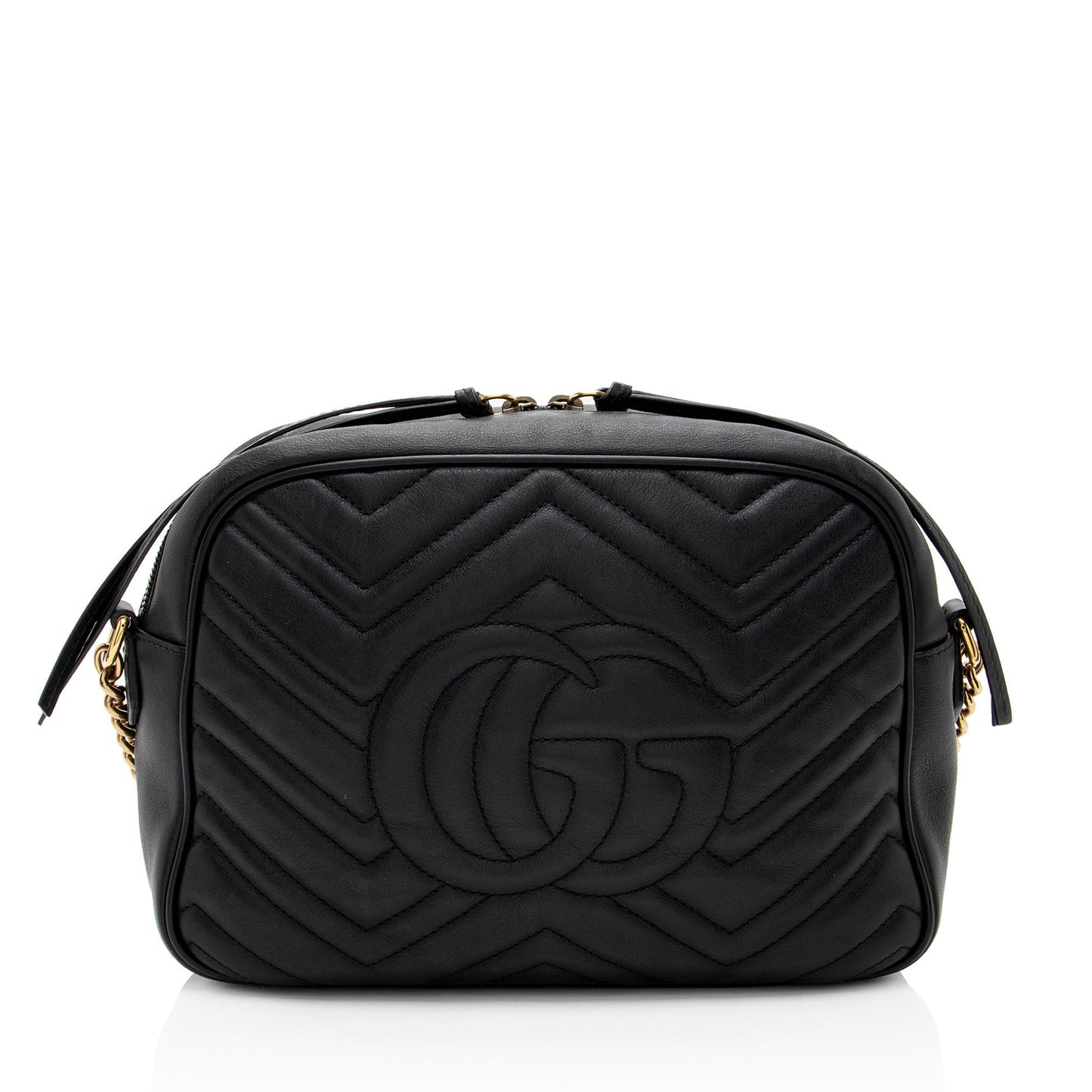 Gucci GG Marmont Camera Matelasse Leather Black Large Crossbody Bag