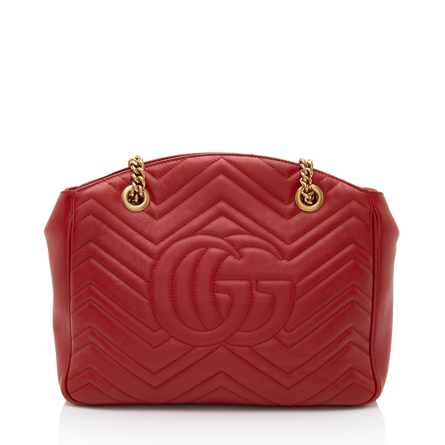 Gucci GG Marmont Open Matelasse Leather Red Medium Shoulder Bag