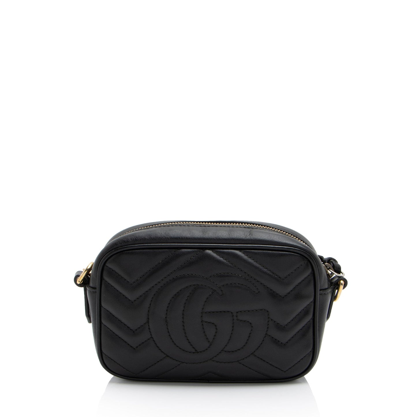 Gucci GG Marmont SHF-MMurmE Matelasse Leather Black Mini Crossbody Bag