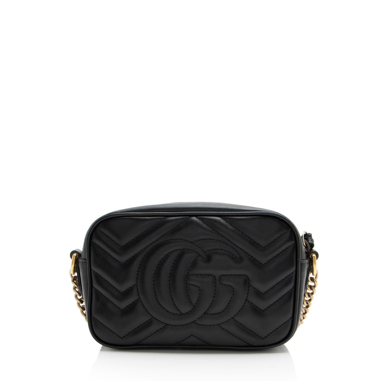 Gucci GG Marmont SHF-J7WV4U Matelasse Leather Black Mini Crossbody Bag