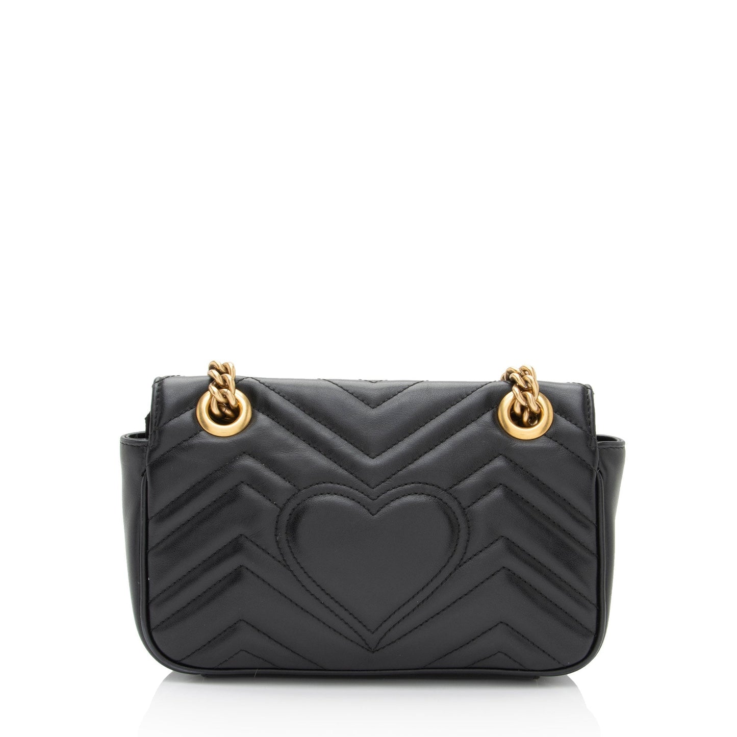 Gucci GG Marmont Flap SHF-3BWamx Matelasse Leather Black Mini Crossbody Bag