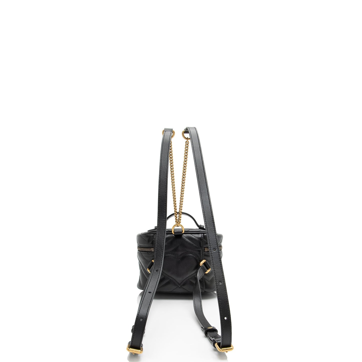 Gucci GG Marmont Round Backpack SHF-tbmiZF Matelasse Leather Black Mini Shoulder Bag
