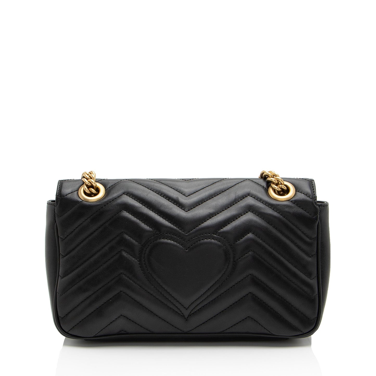 Gucci GG Marmont Flap SHF-PLODJy Matelasse Leather Black Small Crossbody Bag