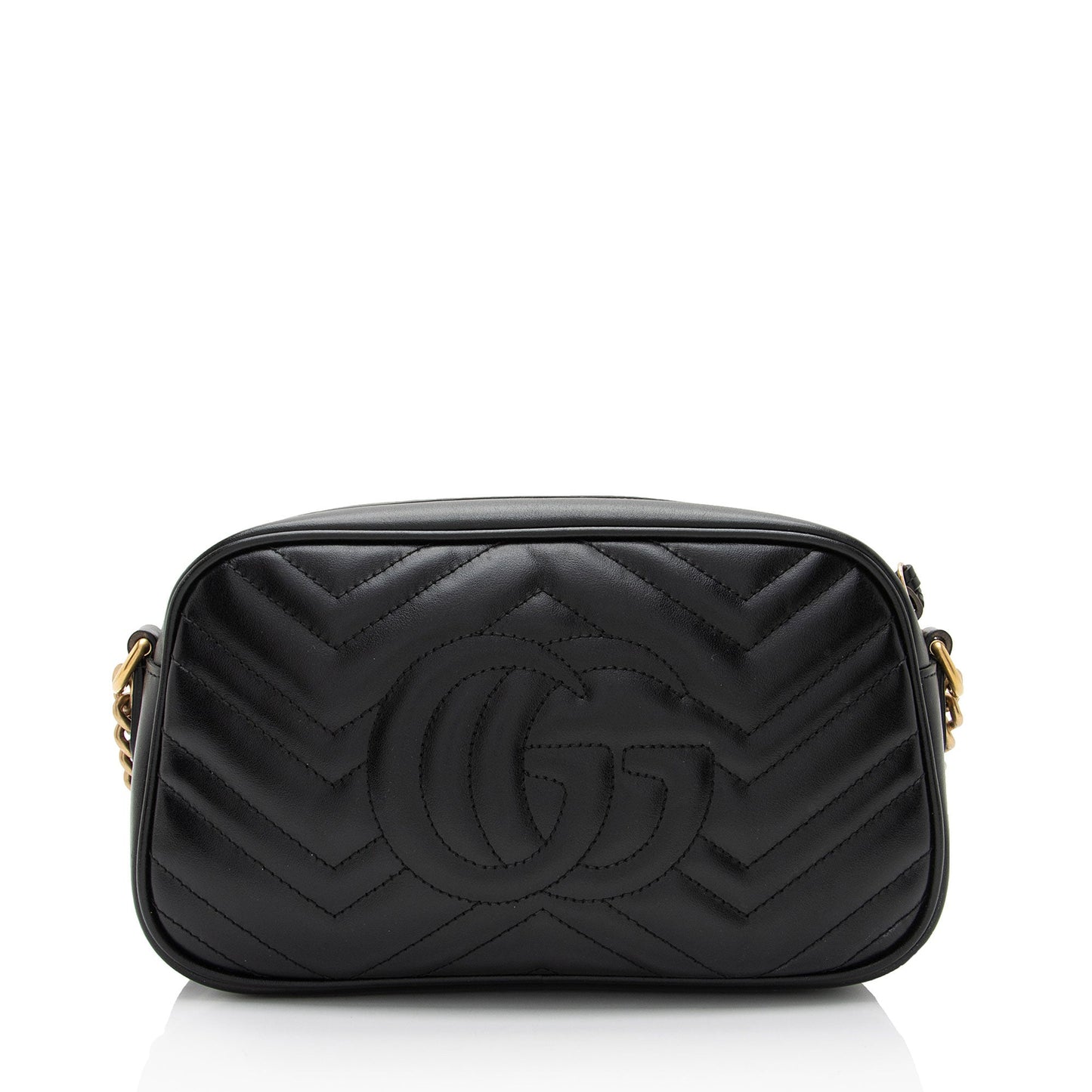 Gucci GG Marmont SHF-VWeddr Matelasse Leather Black Small Crossbody Bag