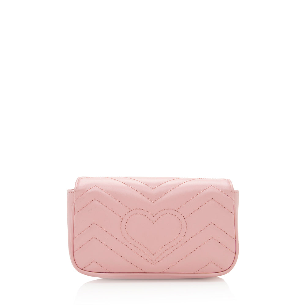 Gucci GG Marmont Super SHF Matelasse Leather Pink Mini Crossbody Bag Bag Shf