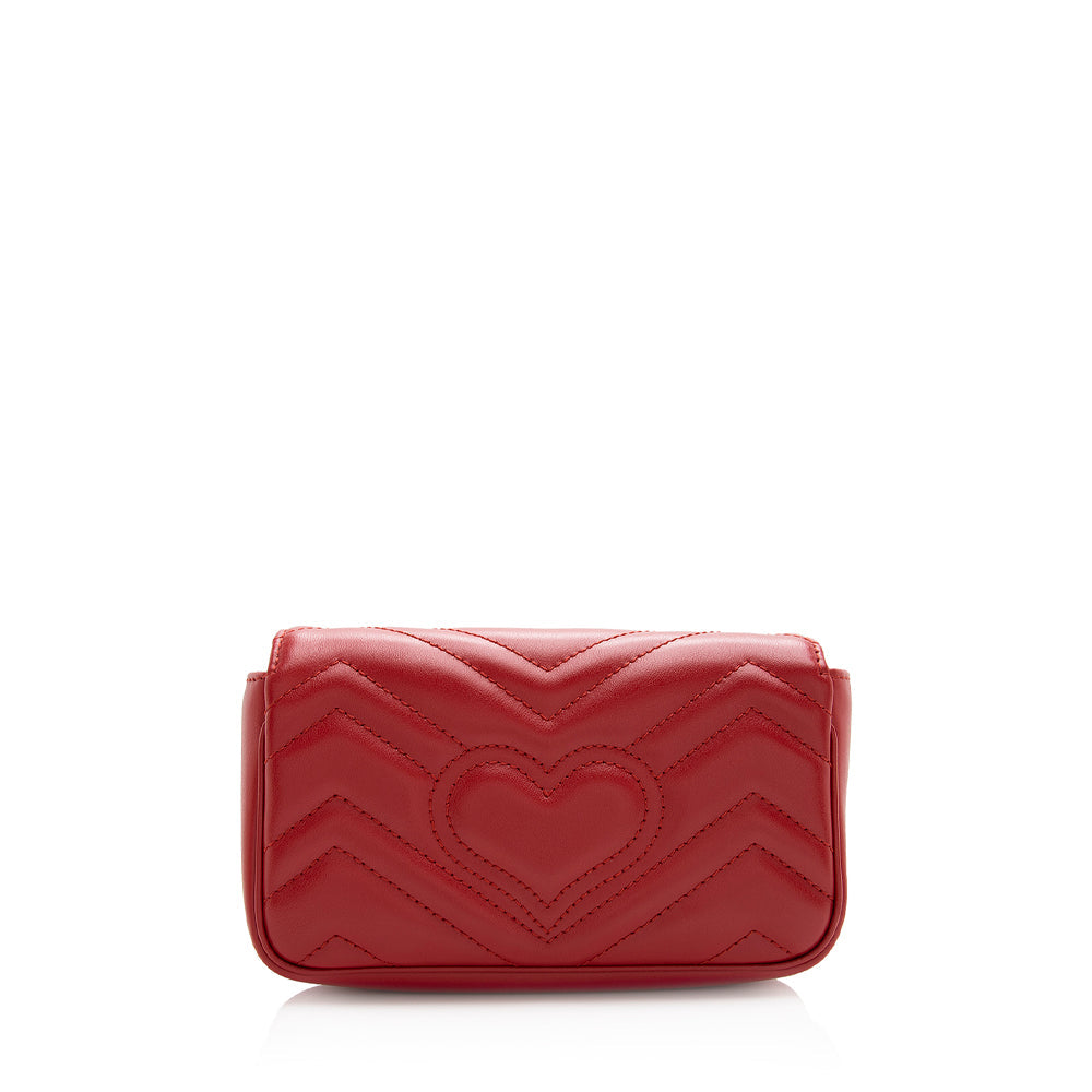Gucci GG Marmont Super SHF Matelasse Leather Red Mini Crossbody Bag