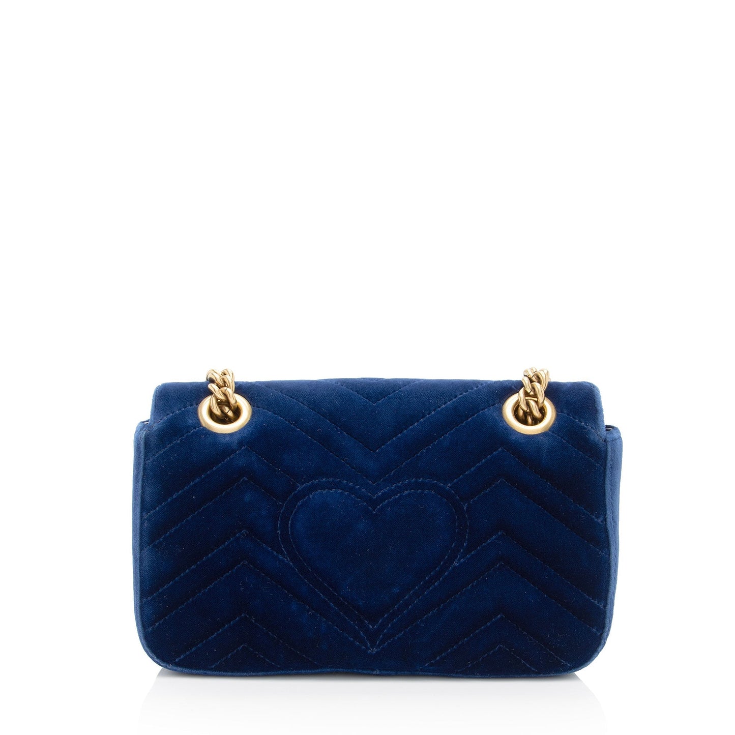 Gucci Velvet GG Marmont Flap SHF-PWuxDi Matelasse Leather Blue Mini Crossbody Bag