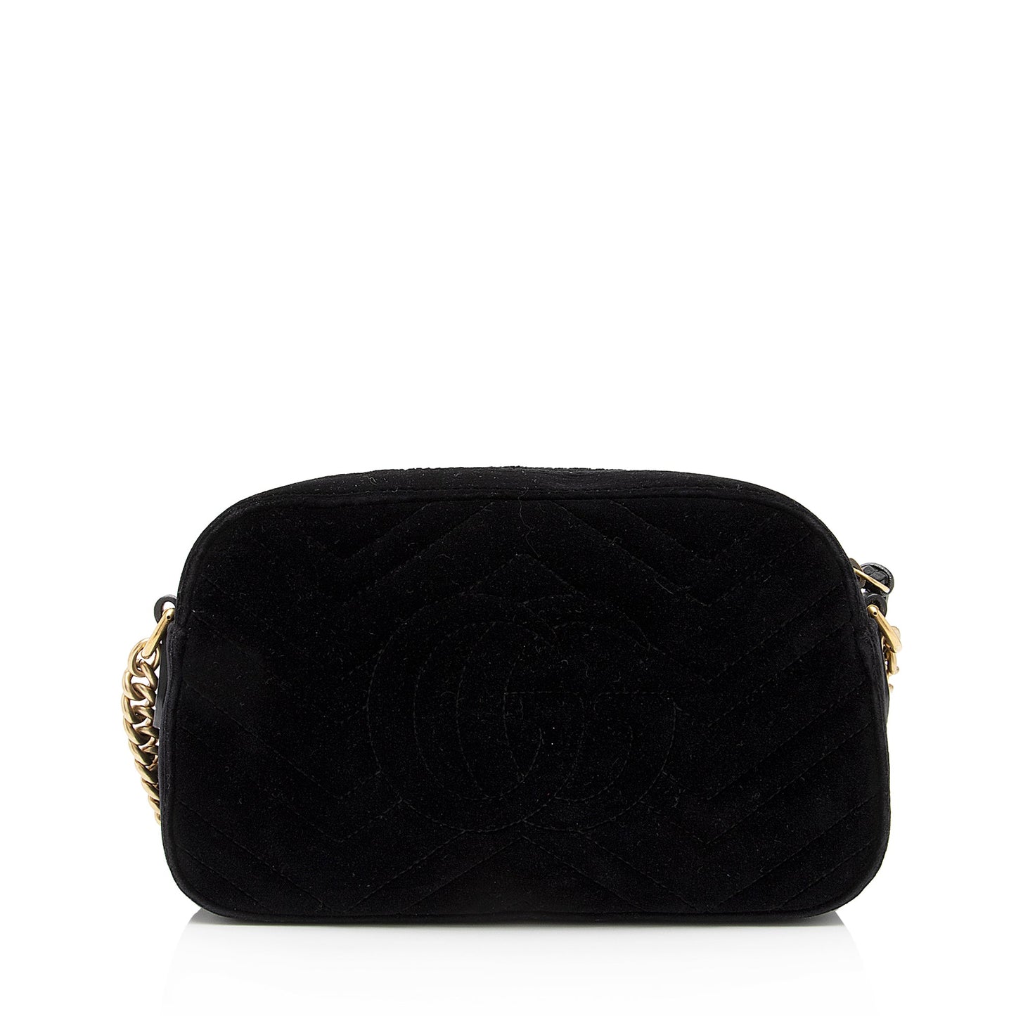 Gucci Velvet GG Marmont SHF-zFaOw0 Matelasse Leather Black Small Crossbody Bag