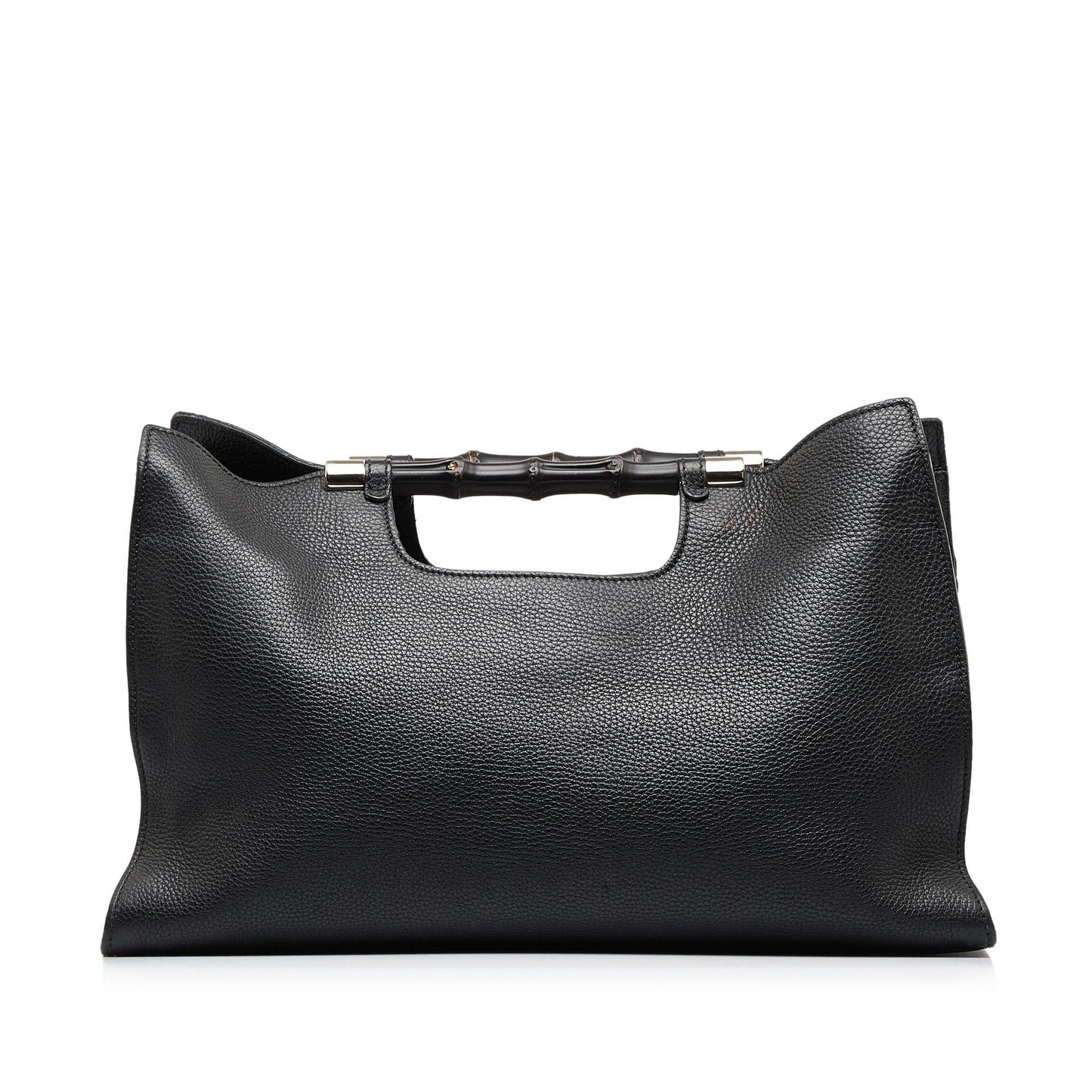 Gucci Bamboo Daily Shopper SHG-wq7mCa Calf Black Medium Satchel Bag