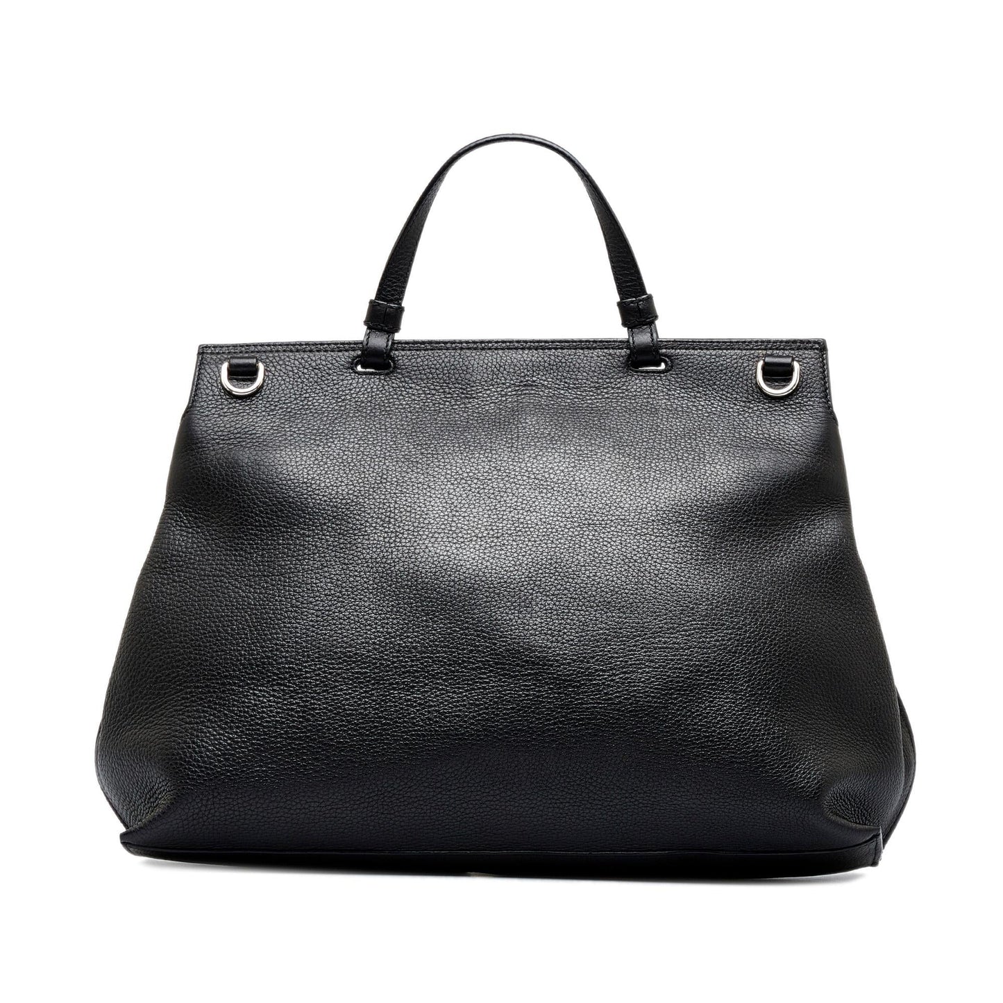 Gucci Bamboo Daily SHG-2MQkJo Calf Black Medium Top Handle Satchel Bag