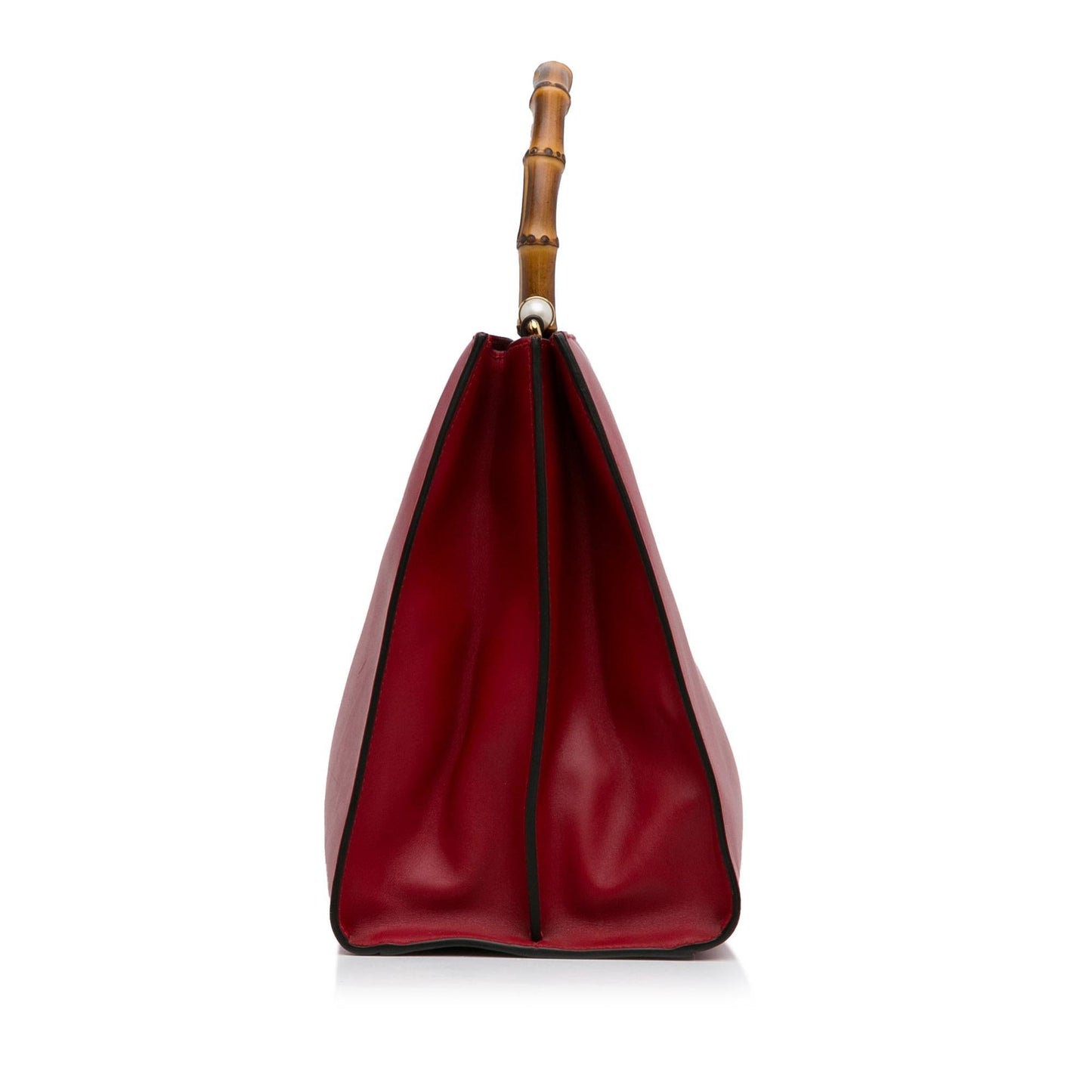 Gucci Bamboo Nymphaea SHG-Vascev Calf Red Medium Satchel Bag