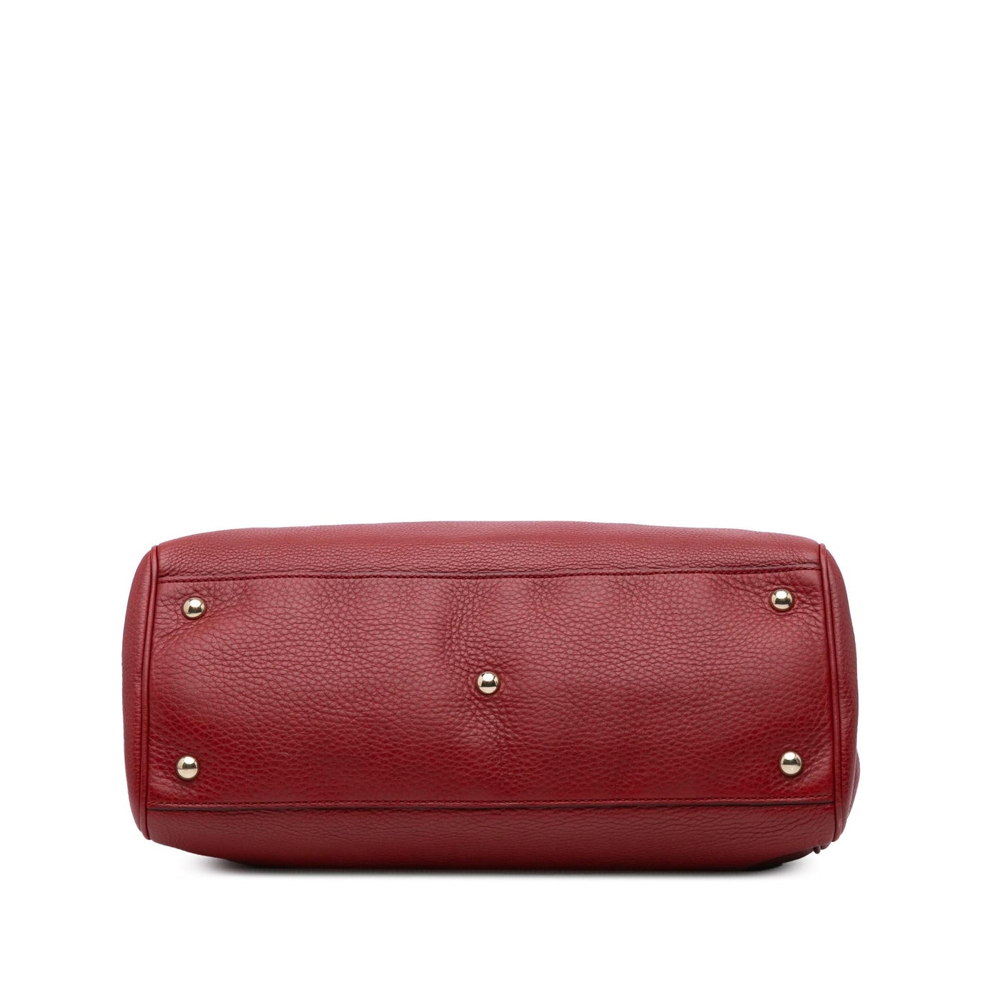 Gucci Bamboo Shopper Calf Calfskin Red Medium Satchel Bag Shopper Satchel