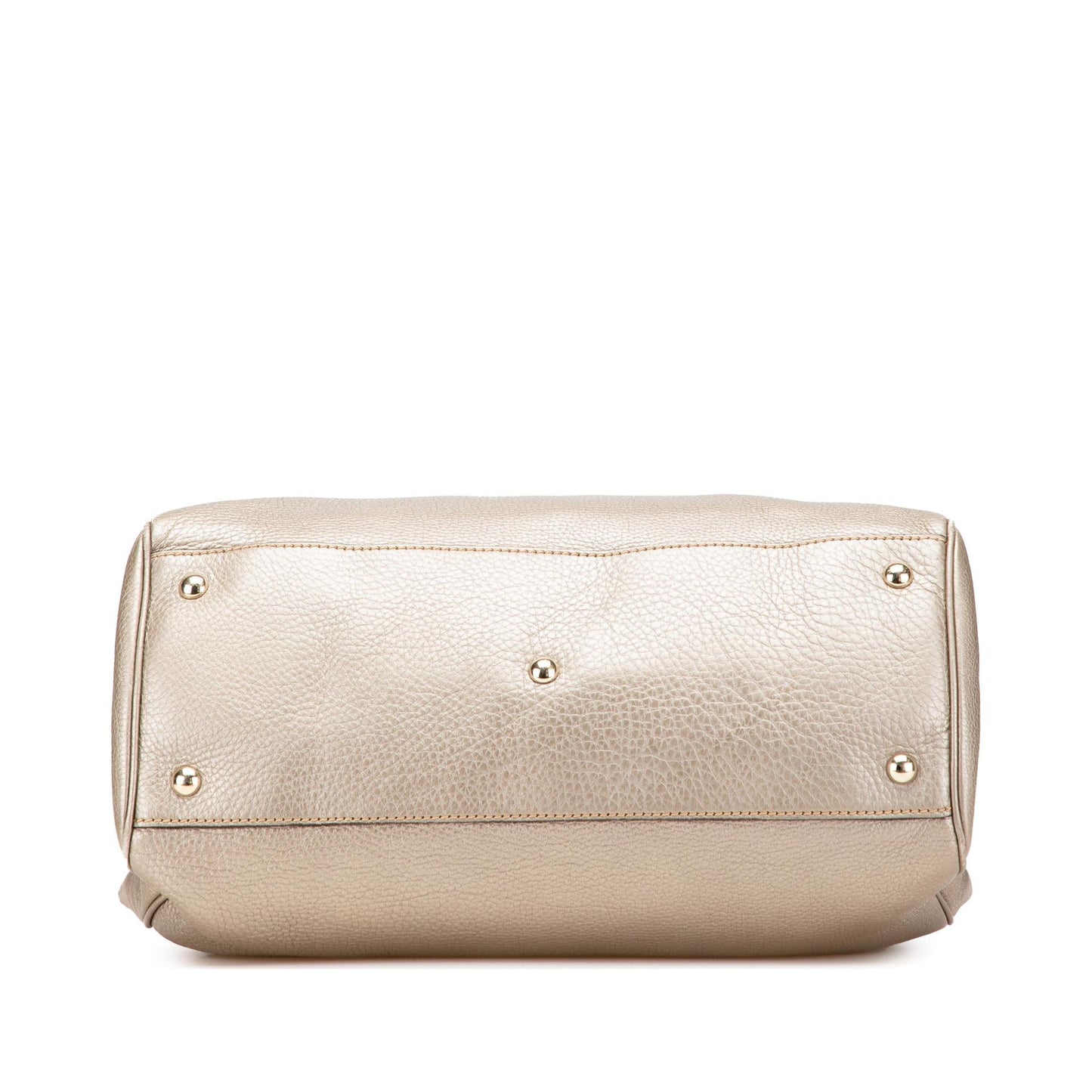 Gucci Bamboo Shopper Calf Calfskin Gold Medium Satchel Bag
