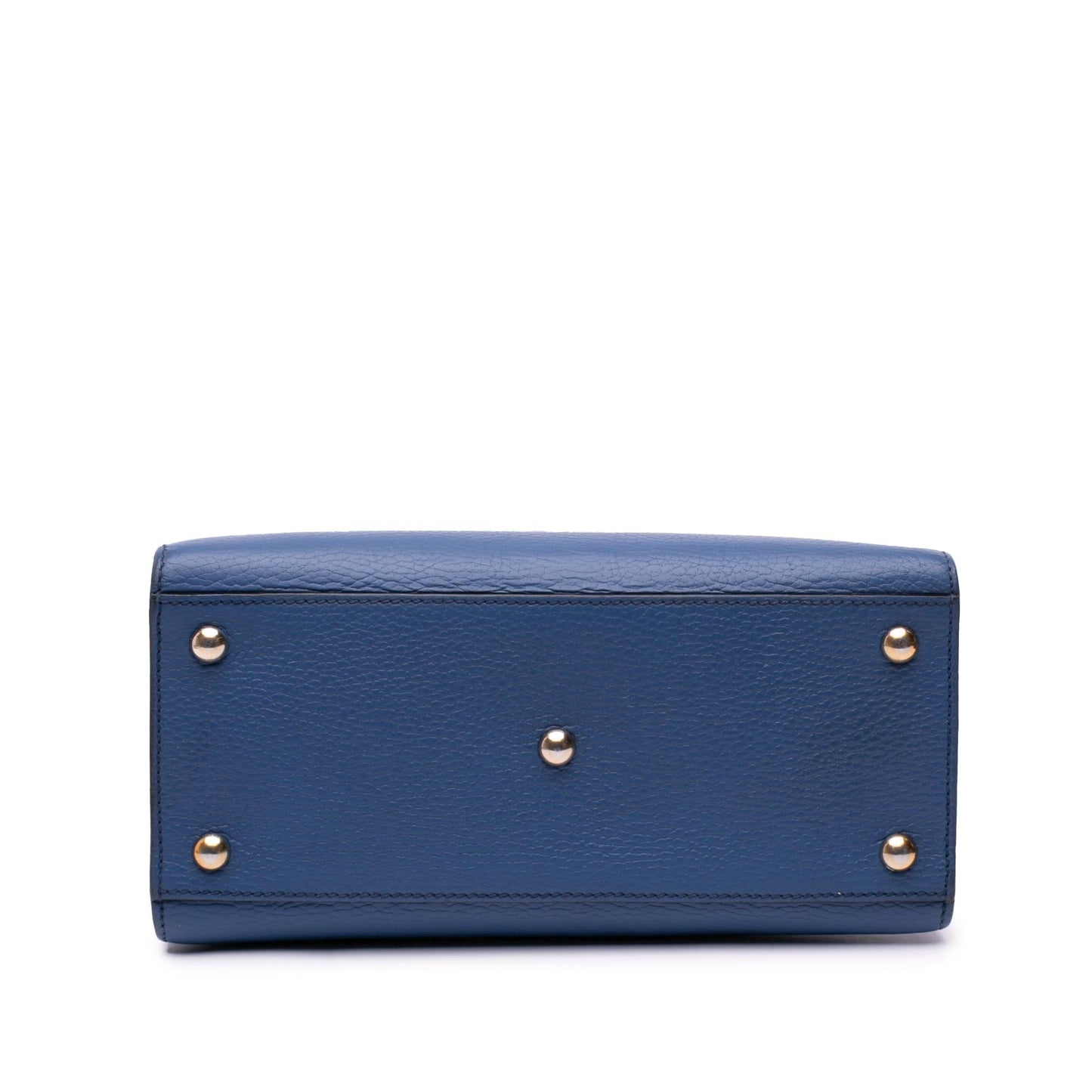 Gucci Dollar Soho Convertible Calf Blue Medium Top Handle Tote Bag