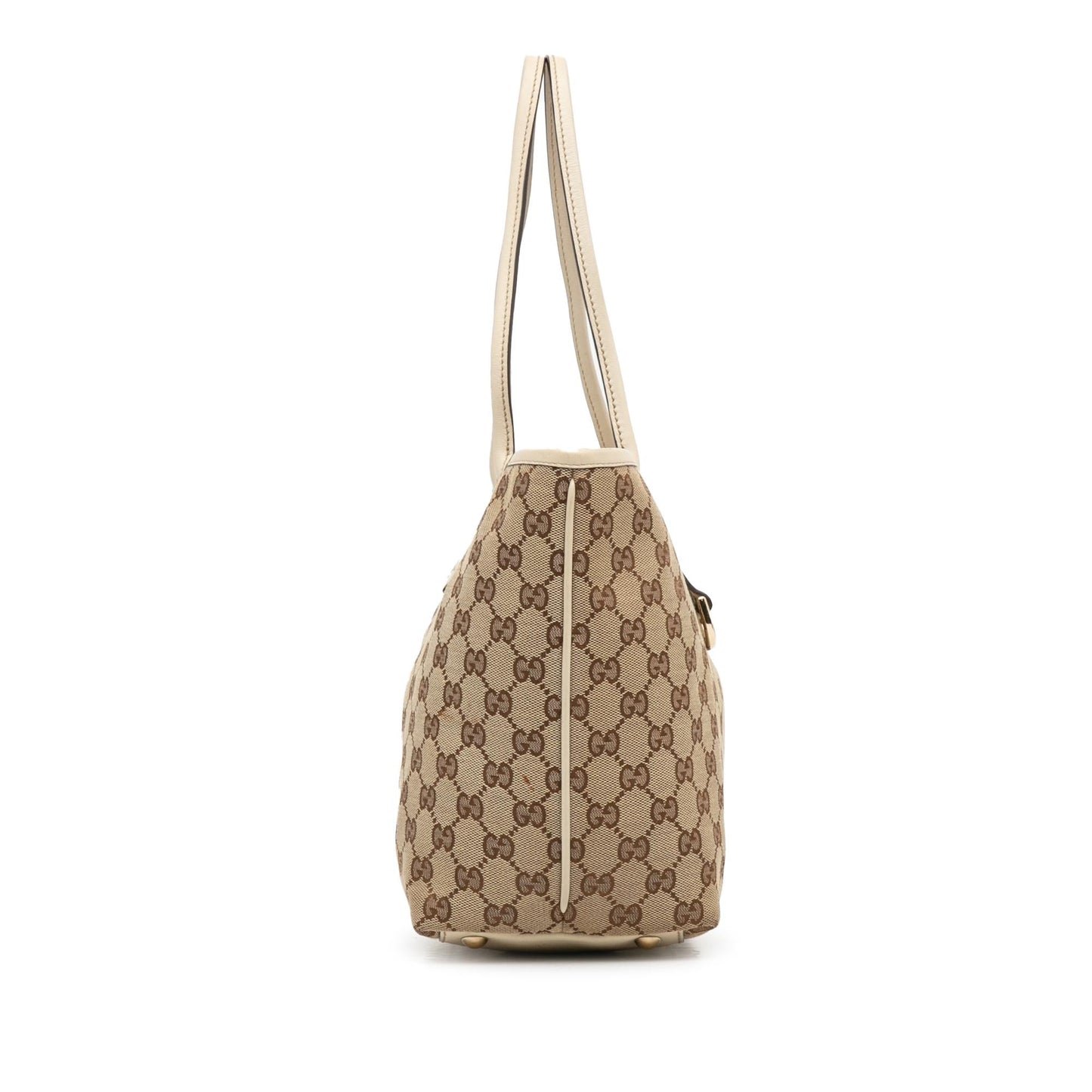 Gucci GG New Britt SHG-8cJTJb Canvas Calf White Brown Tote Bag
