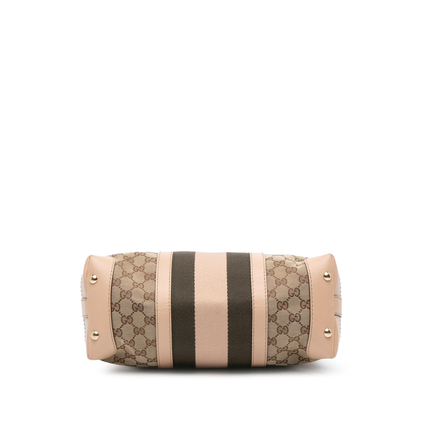 Gucci GG Web Canvas Calf Brown Medium Shoulder Bag Bag 1