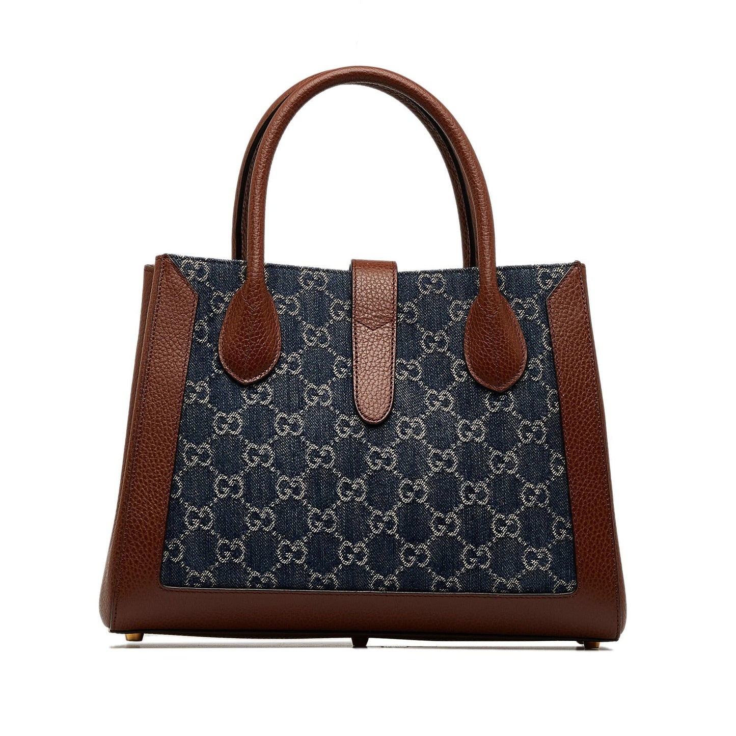 Gucci GG Jackie SHG-1r0eCA Denim Calf Brown Blue Tote Bag