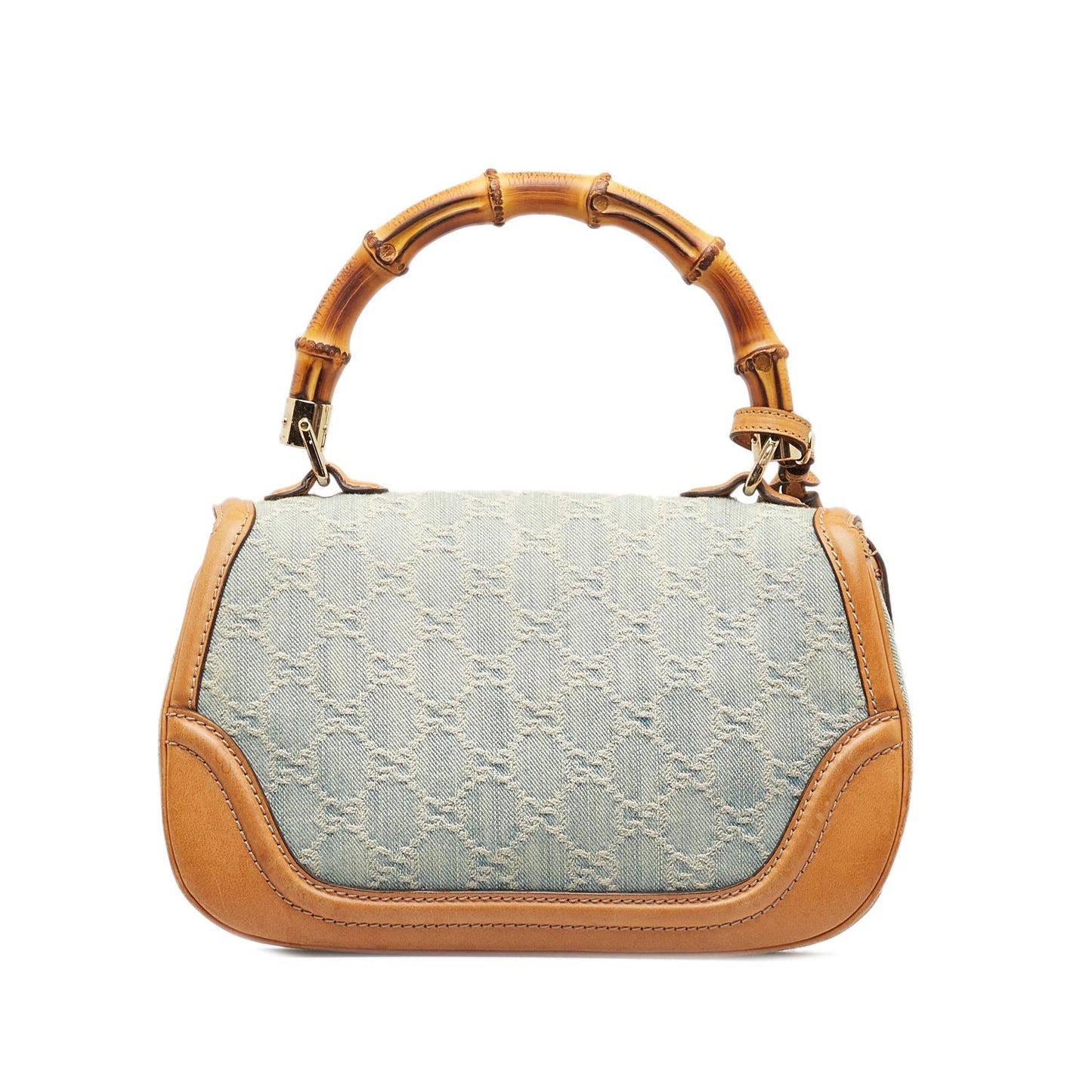 Gucci GG New Bamboo SHG-qBkbXy Denim Blue Medium Satchel Bag