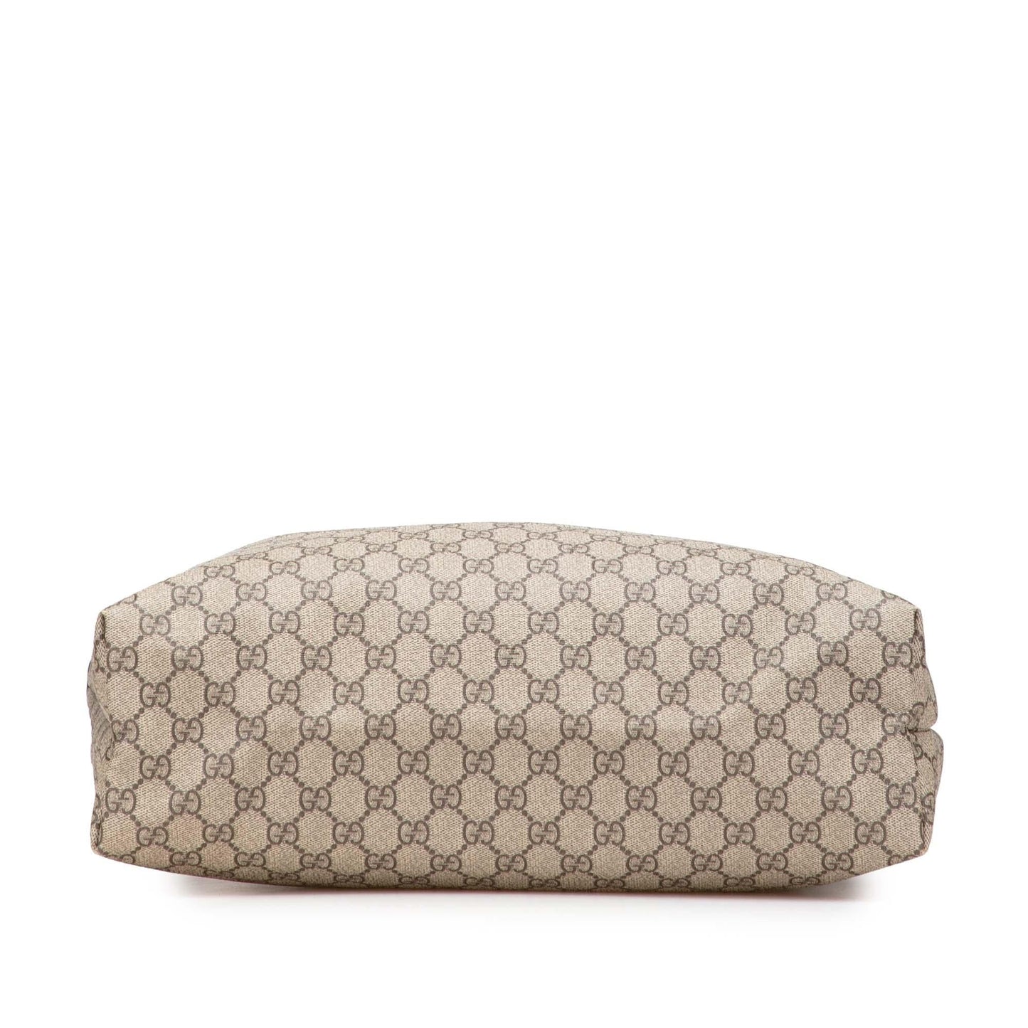 Gucci GG Supreme Web Loop Canvas Calf Brown Medium Tote Bag
