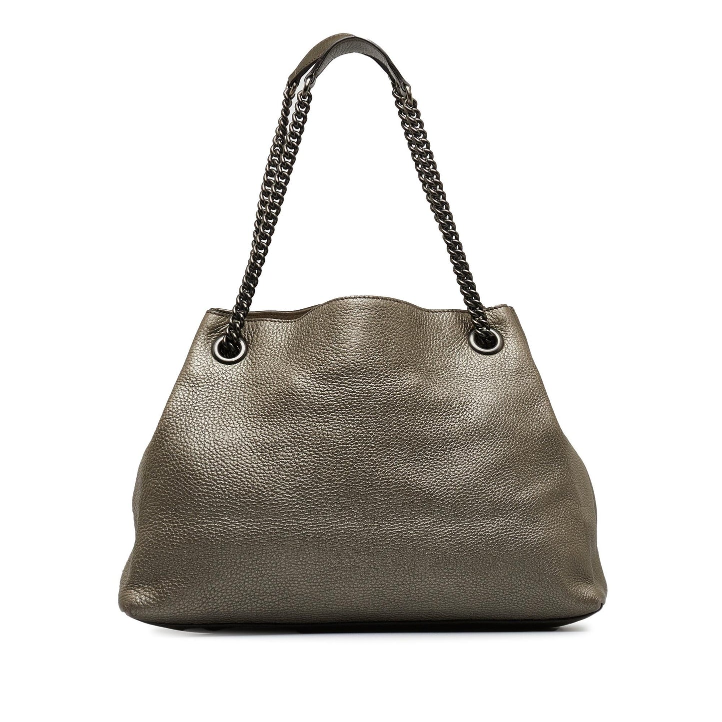 Gucci Soho SHG-ngwZOe Calf Silver Medium Chain Tote Bag