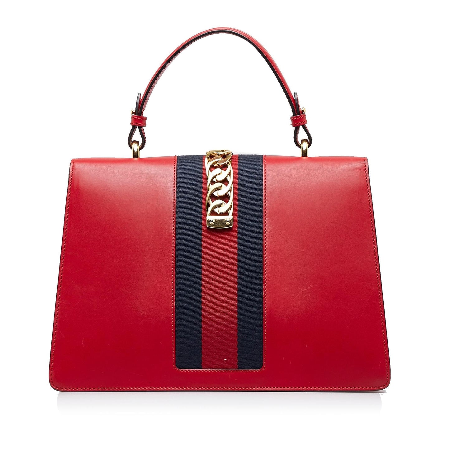 Gucci Sylvie SHG-9Fqcs4 Calf Red Medium Satchel Bag