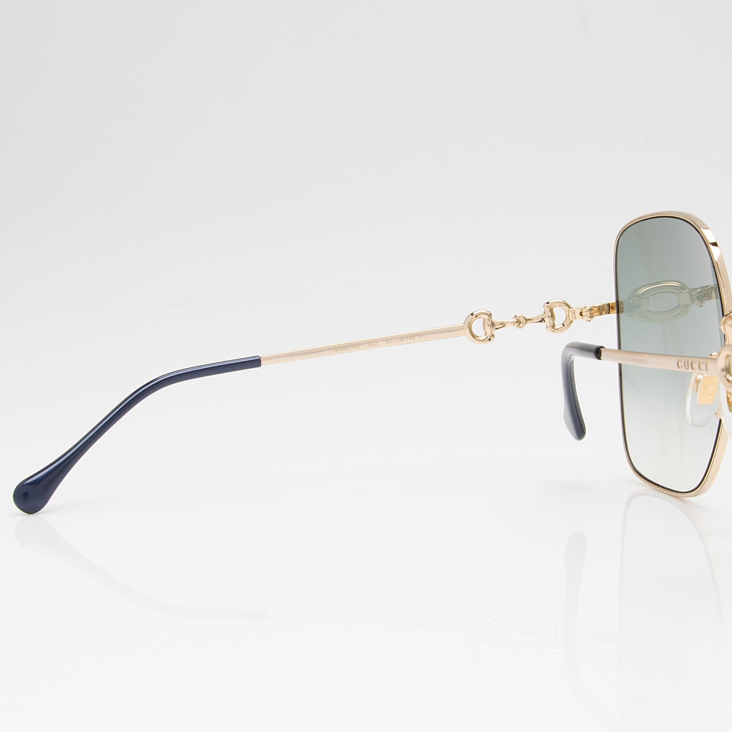 Gucci Horsebit Oversize Square Sunglasses SHF-8FFvxU Gold Accessory