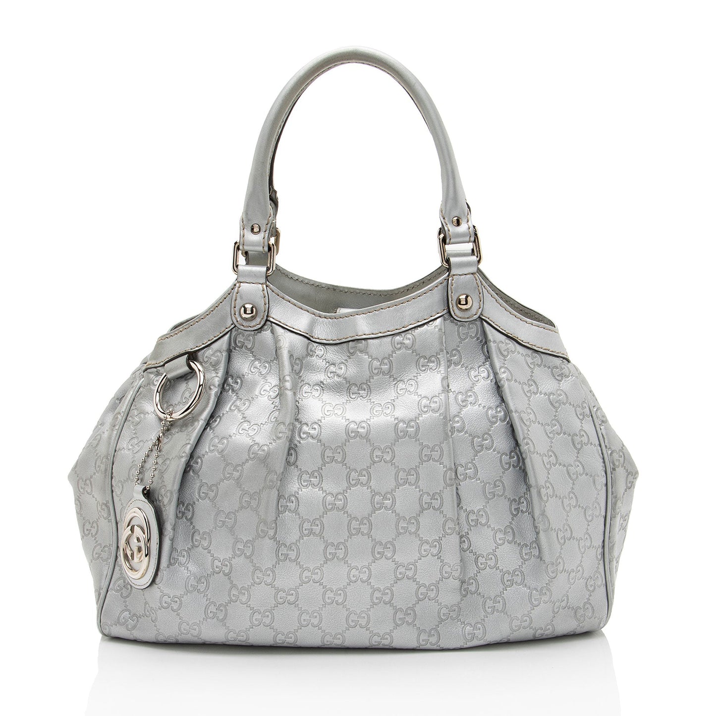 Gucci Metallic Guccissima Sukey Leather Medium Tote Bag