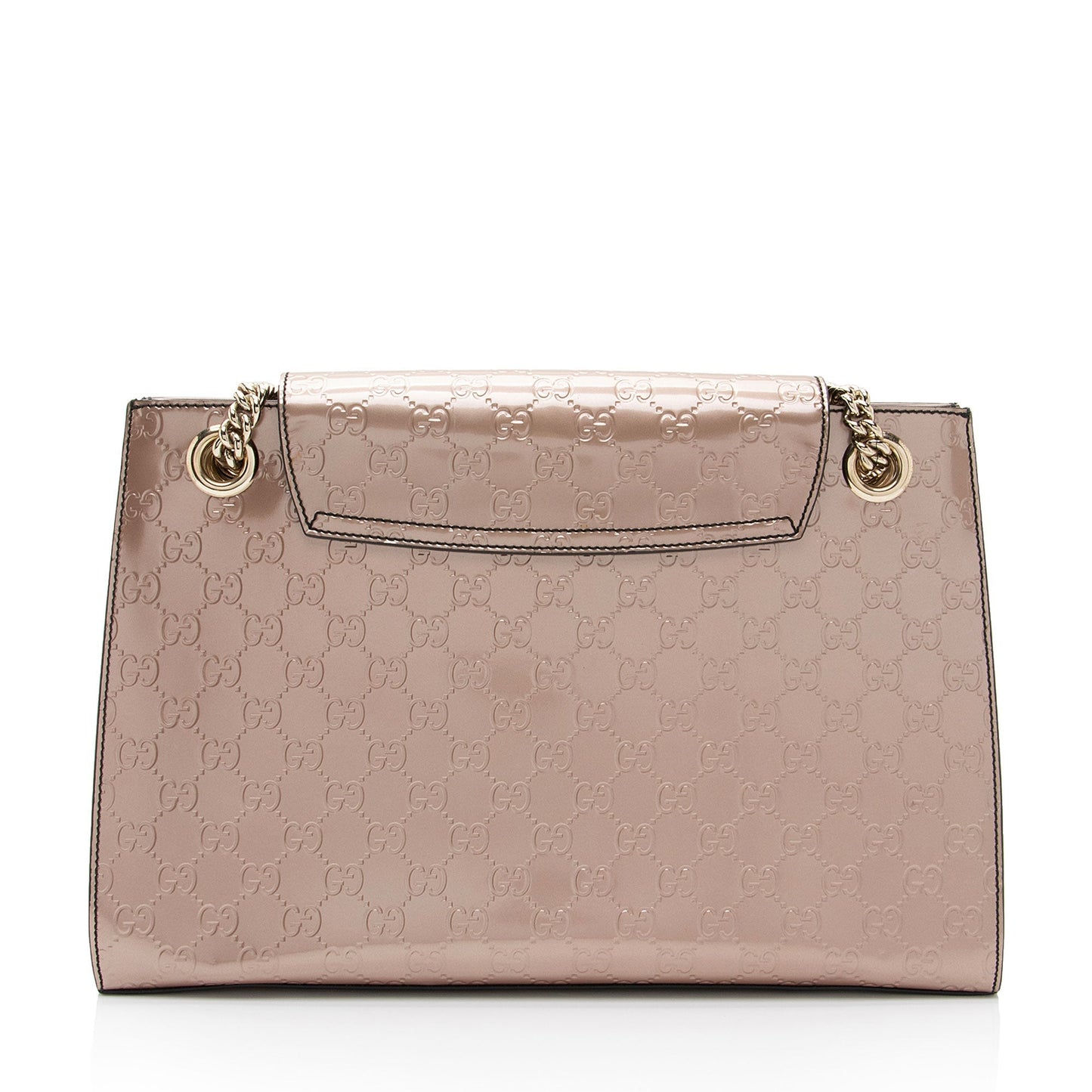 Gucci Metallic Guccissima Emily SHF-v4gshd Leather Patent Pink Large Crossbody Bag