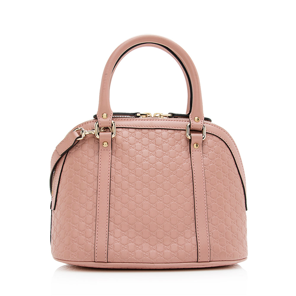 Gucci Microguccissima Dome SHF Leather Pink Small Satchel Bag